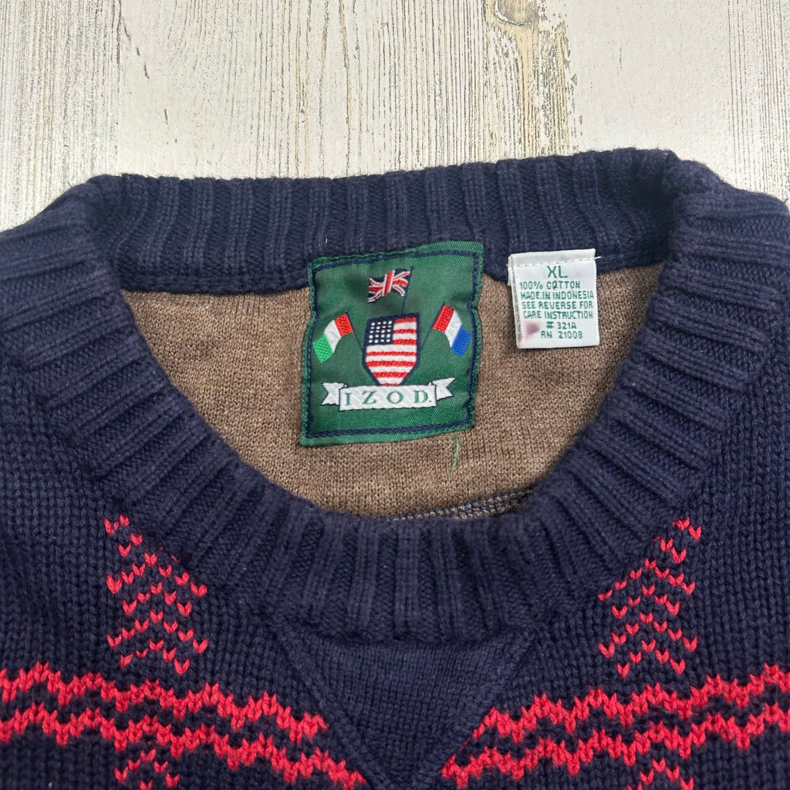 Izod × Vintage Vintage Izod Purple and Blue Zig Zag Plaid Sweater Size US XL / EU 56 / 4 - 3 Thumbnail