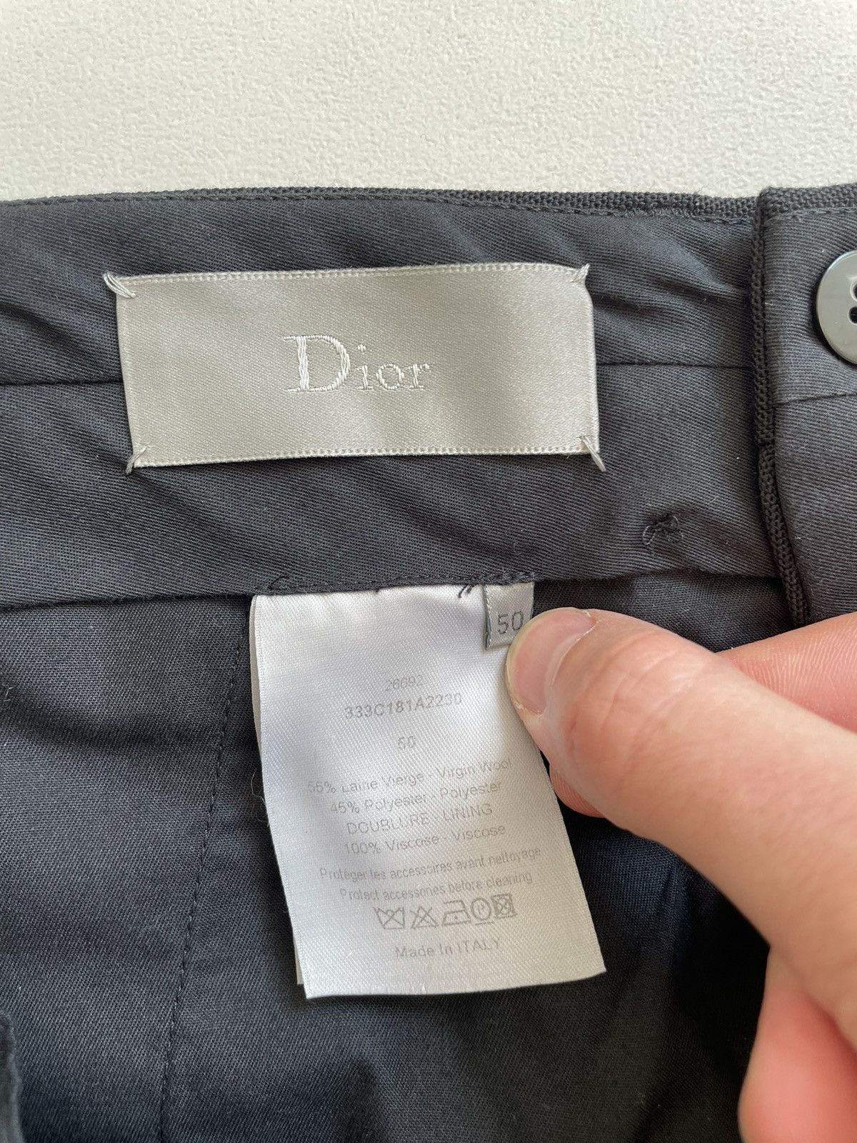 Dior Black Wool Zip Pocket Trousers Size US 34 / EU 50 - 5 Thumbnail
