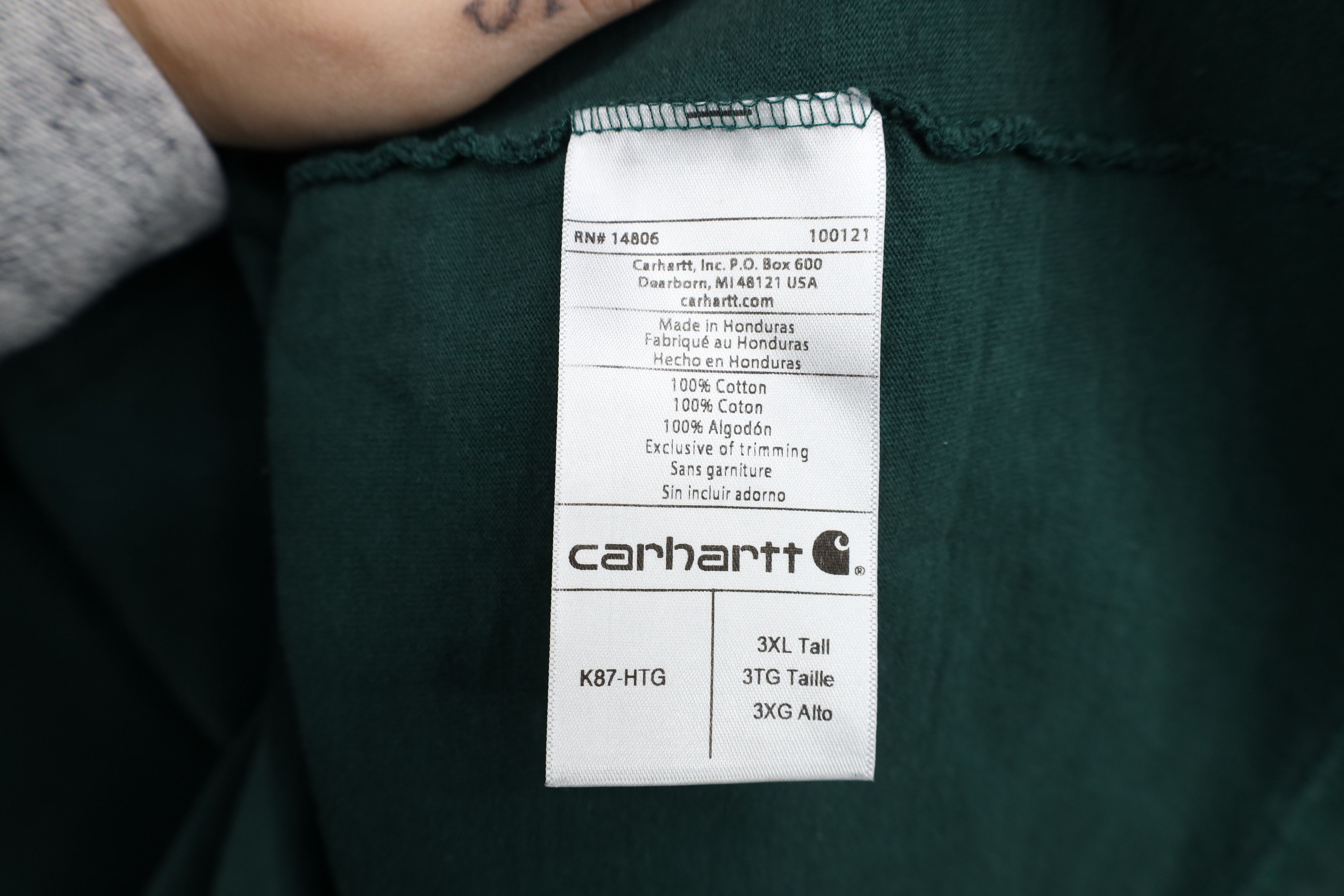 Carhartt Vintage Y2K Carhartt Faded Heavy Cotton Pocket T-Shirt Green Size US XXL / EU 58 / 5 - 9 Thumbnail