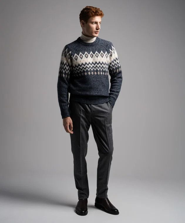 Brunello Cucinelli o1y0526 Crewneck Sweater in Multicolor Size US M / EU 48-50 / 2 - 5 Thumbnail