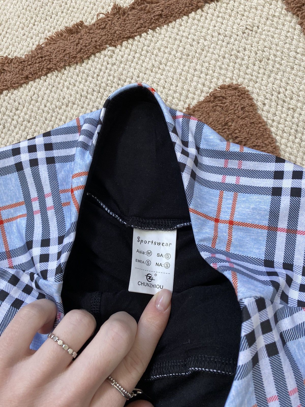 Vintage BLUE MINI SHORTS SKIRT LIKE BURBERRY Size 25" / US 0 / IT 36 - 4 Thumbnail