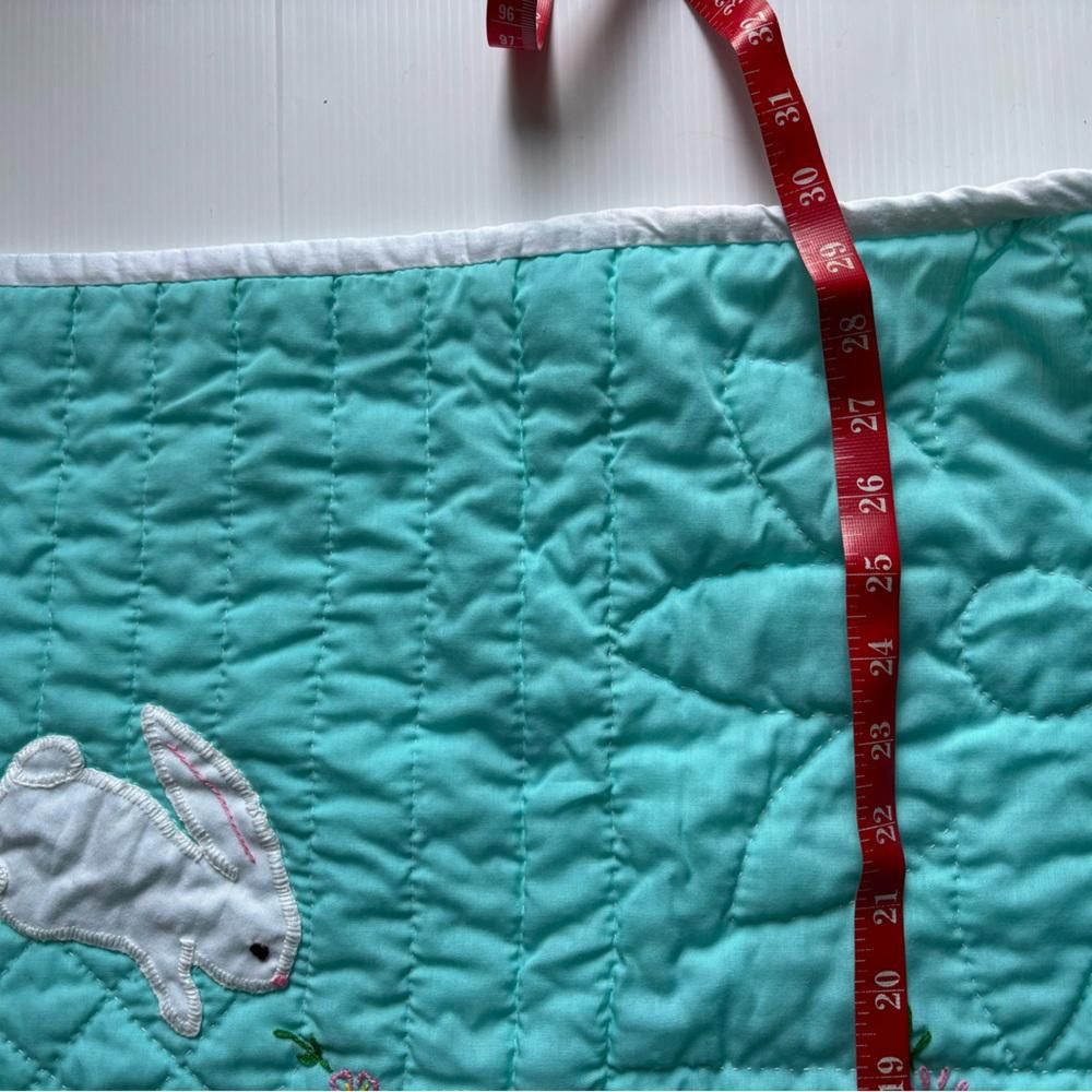 Designer Vintage Blue Rabbit Quilted Blanket for Toddler’s Bed Size ONE SIZE - 2 Thumbnail