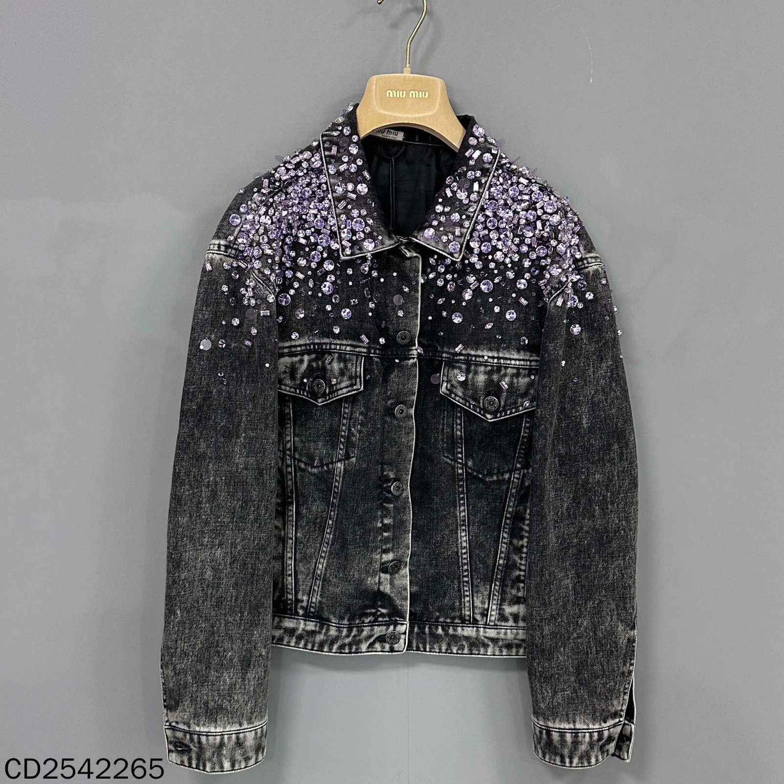 Miu Miu Miu Miu Denim Black Jacket it_34 Women Size XXS / US 00 / IT 34 - 1 Thumbnail