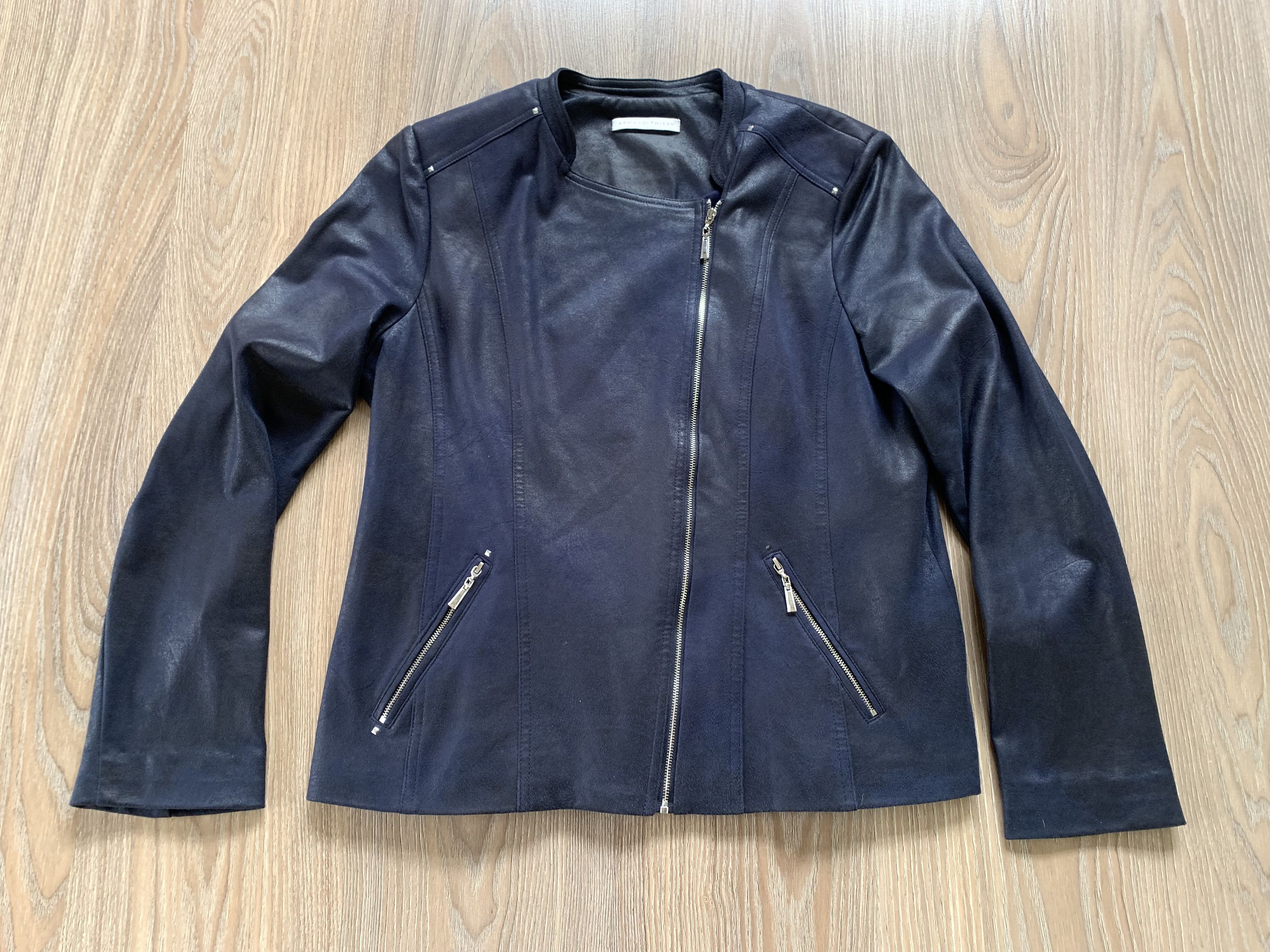 Other Armand Thiery Light Navy Blue Biker Jacket Size M / US 6-8 / IT 42-44 - 2 Thumbnail