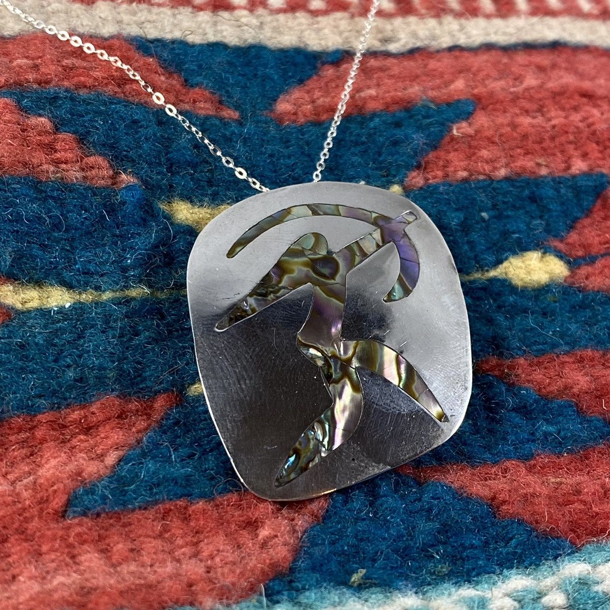 Kapital × Vintage Vtg 70s Taxco Sterling Silver Abalone Tribal Archer Necklace Size ONE SIZE - 3 Thumbnail