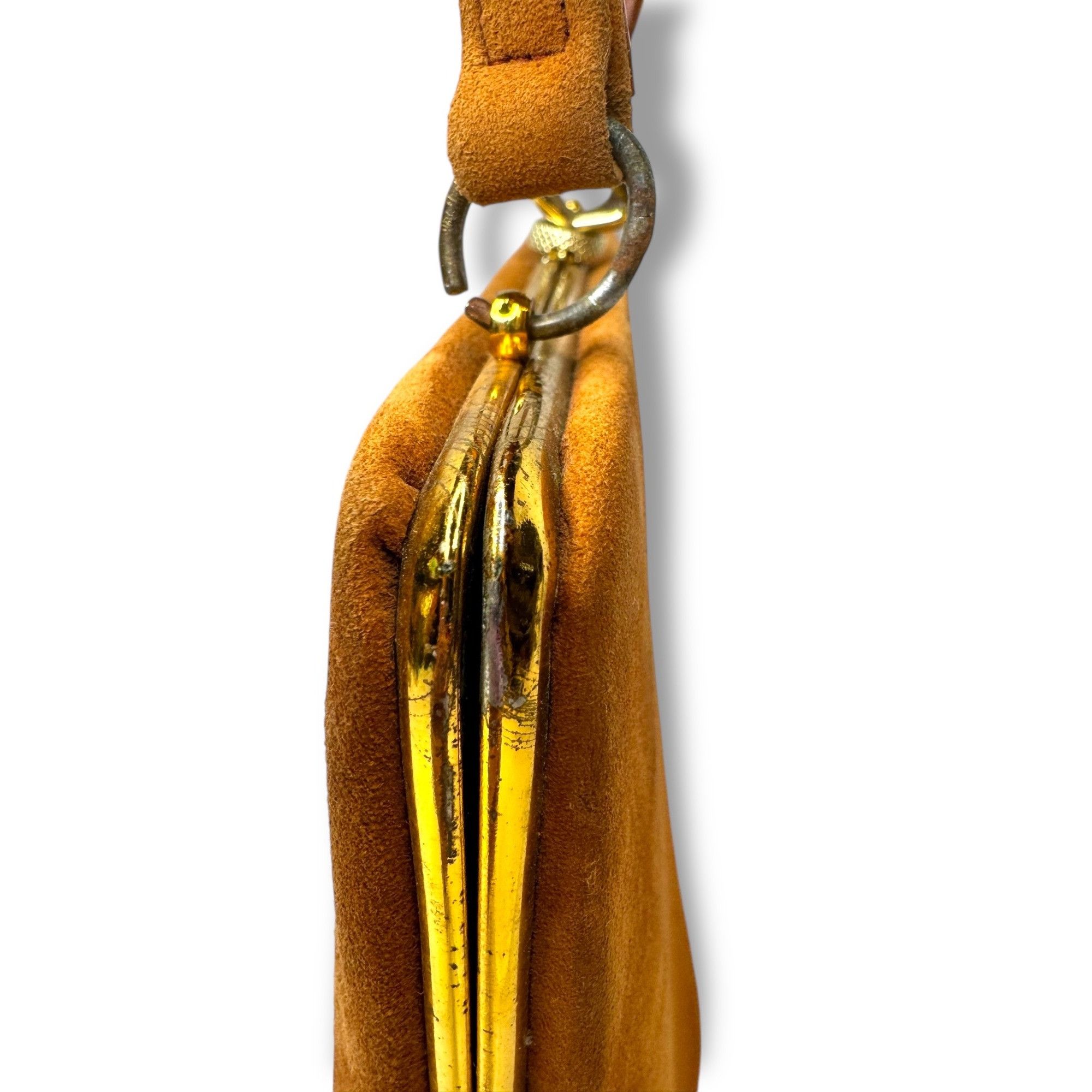 Other Vintage 1950s Melbourne Bags Camel Brown Suede Handbag Handl Size ONE SIZE - 6 Thumbnail