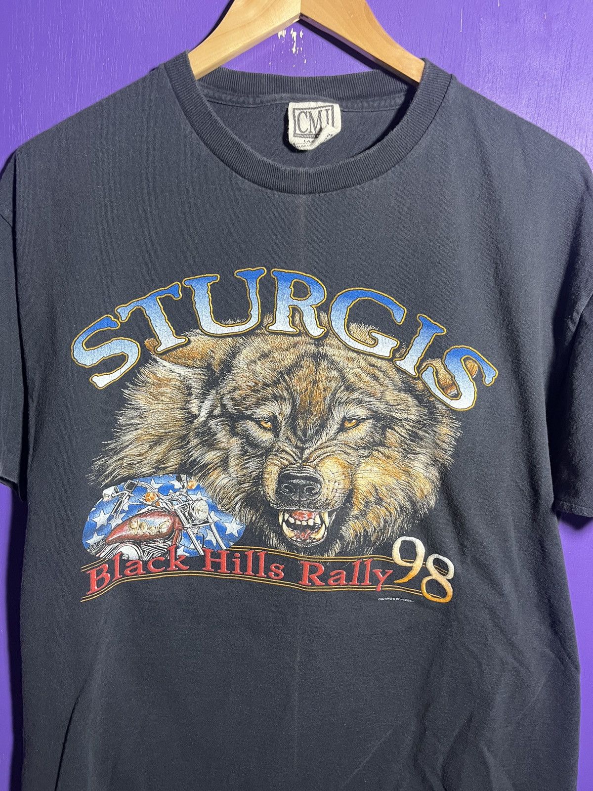 Harley Davidson × Vintage Vintage 1998 Harley Sturgis black hills rally wolf t-shirt Size US L / EU 52-54 / 3 - 3 Thumbnail