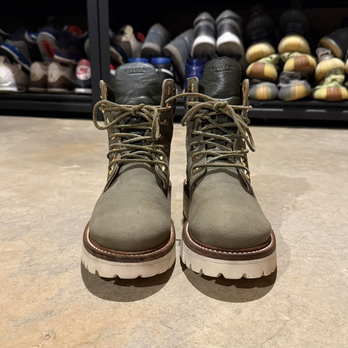 Buscemi Buscemi Canvas Site Hiking Combat Boot US 6 Olive Green Size US 6 / EU 39 - 5 Thumbnail