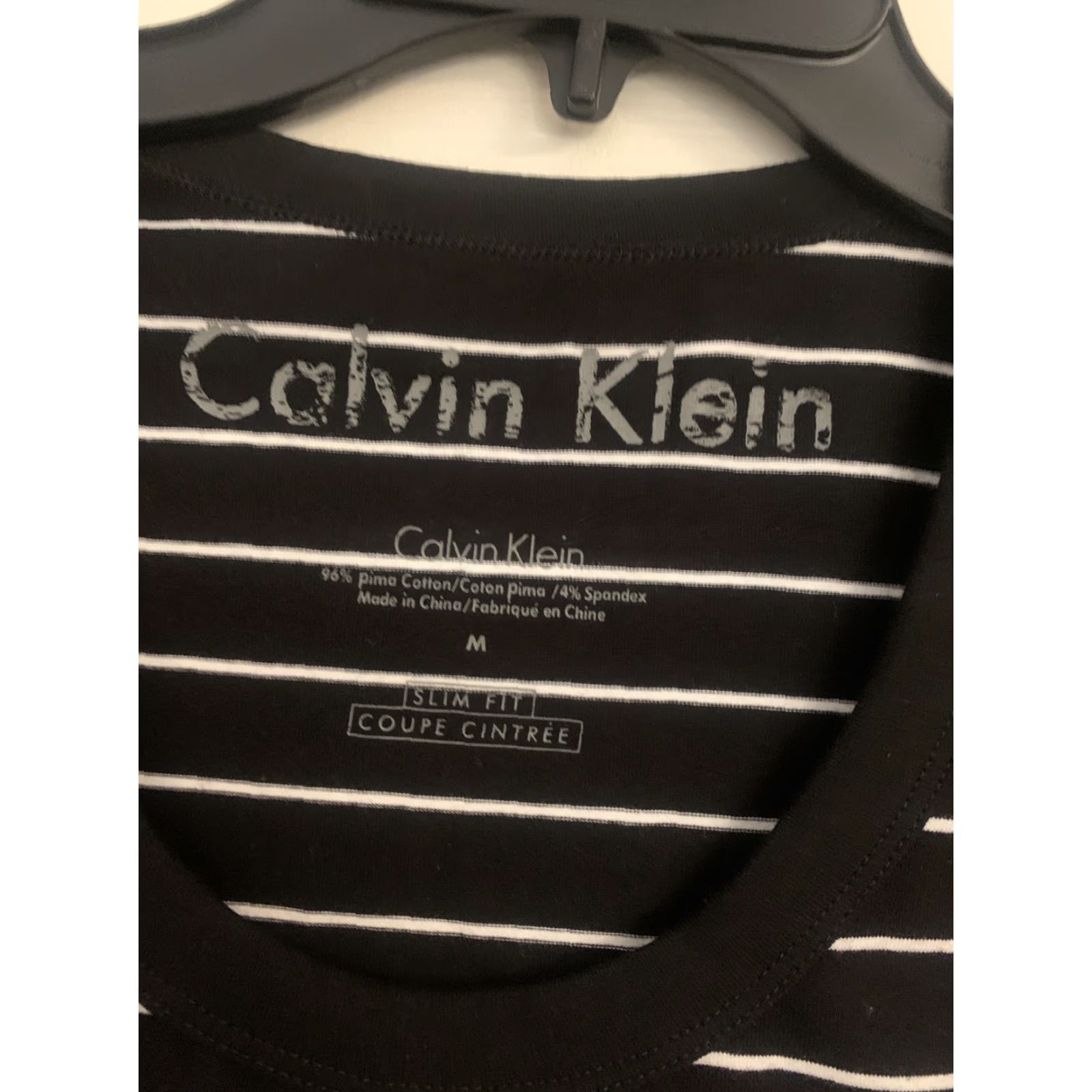 Calvin Klein CALVIN KLEIN Womens Black Striped Tank Top MEDIUM Tank Women's Regular Polyester Sleeveless Scoop Neck Casual Summer Spring Vintage No Size M / US 6-8 / IT 42-44 - 2 Thumbnail