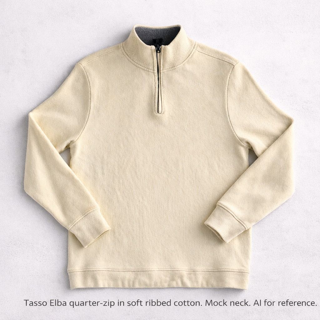 Tasso Elba Tasso Elba Men’s Pullover Sweater Cream Ribbed Cotton Size L Size US L / EU 52-54 / 3 - 1 Thumbnail