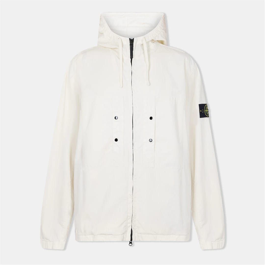 Stone Island o1g2r1mq0526 Supima Cotton Twill Hooded Jacket in Ivory Size US M / EU 48-50 / 2 - 1 Thumbnail