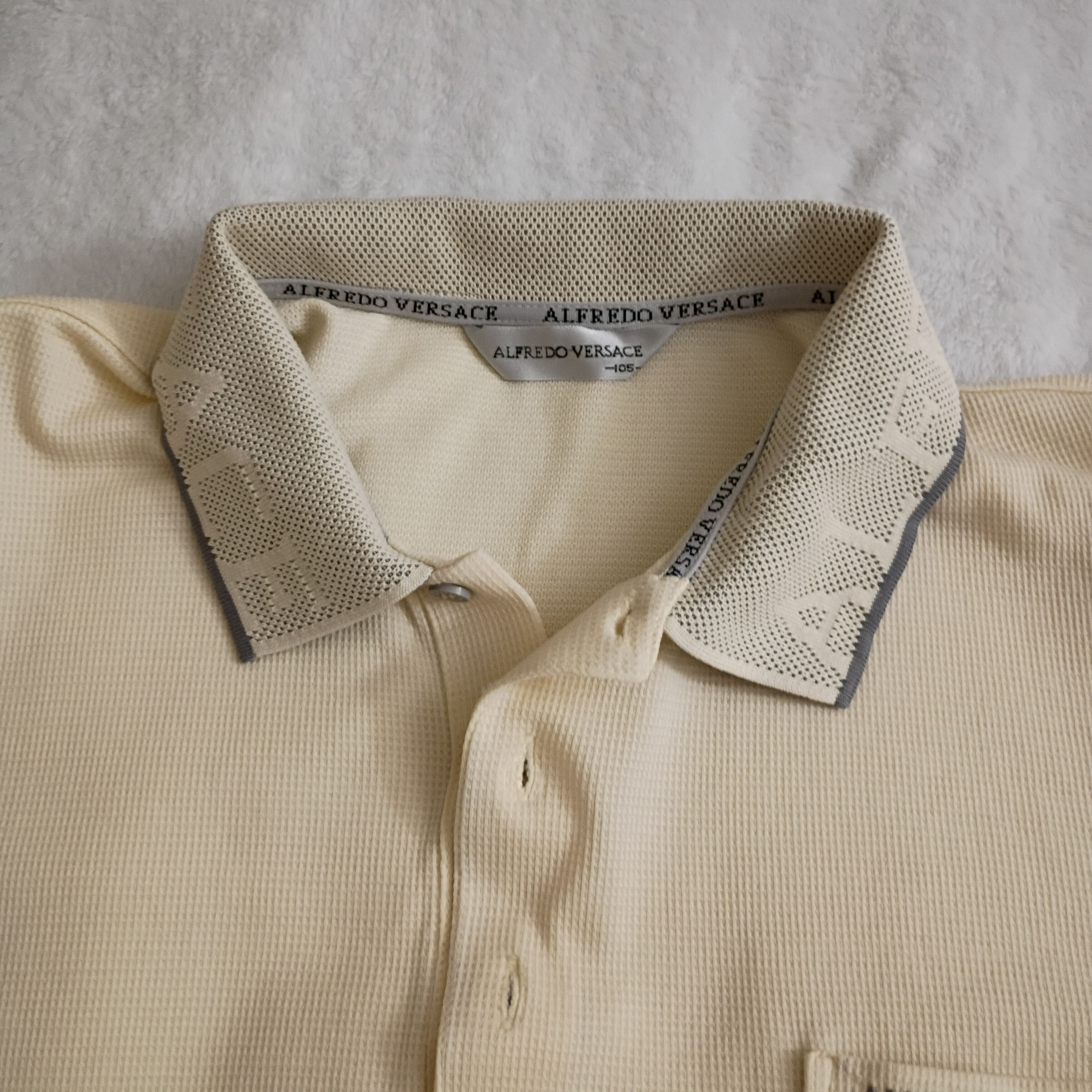 Other Adult Male Alfredo Versace Polo T-Shirt White USED Size US L / EU 52-54 / 3 - 7 Thumbnail