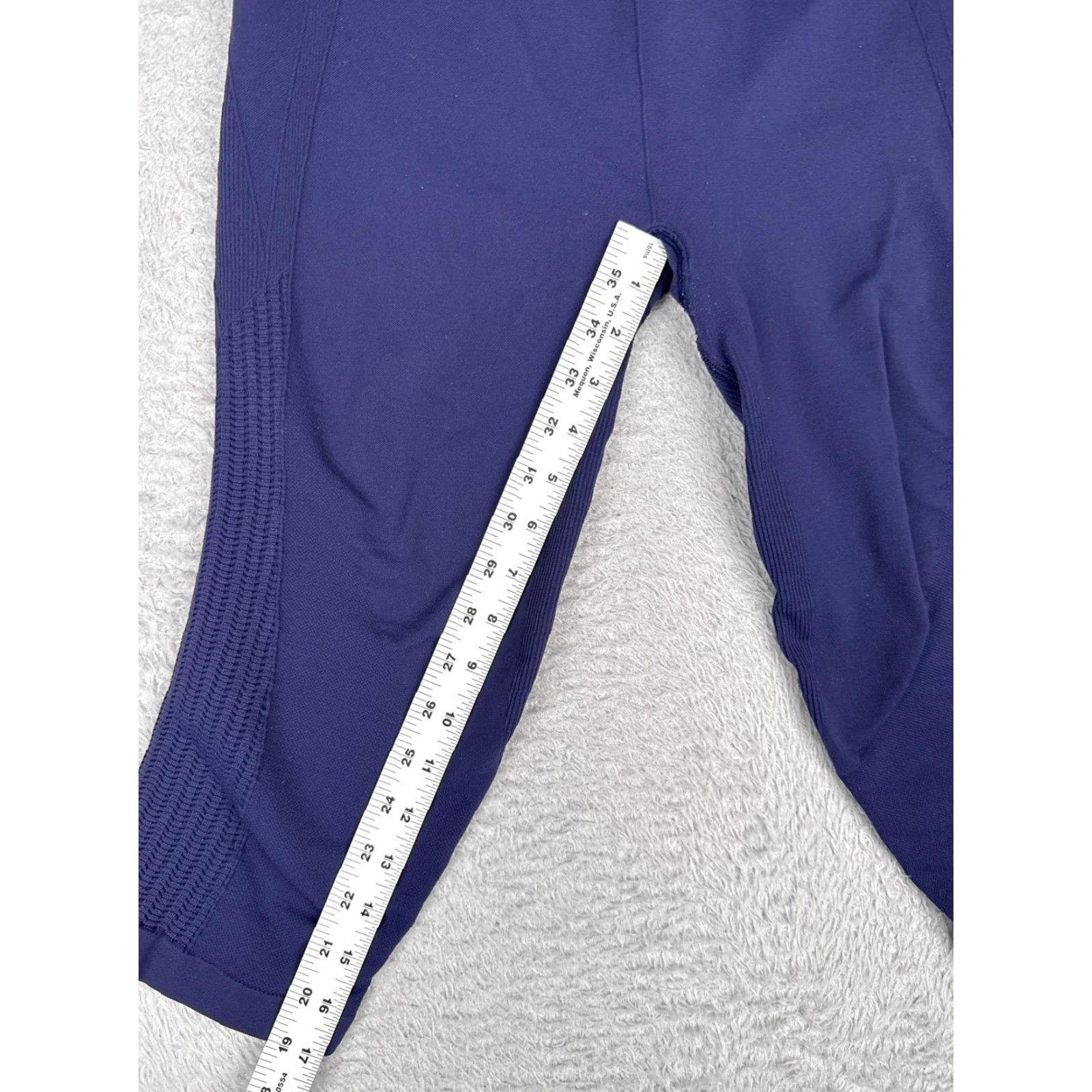 Lululemon Lululemon Crop Leggings Womens 10 Blue Purple In The Flow Crop Ruched Yoga Gym Size 32" / US 10 / IT 46 - 5 Thumbnail