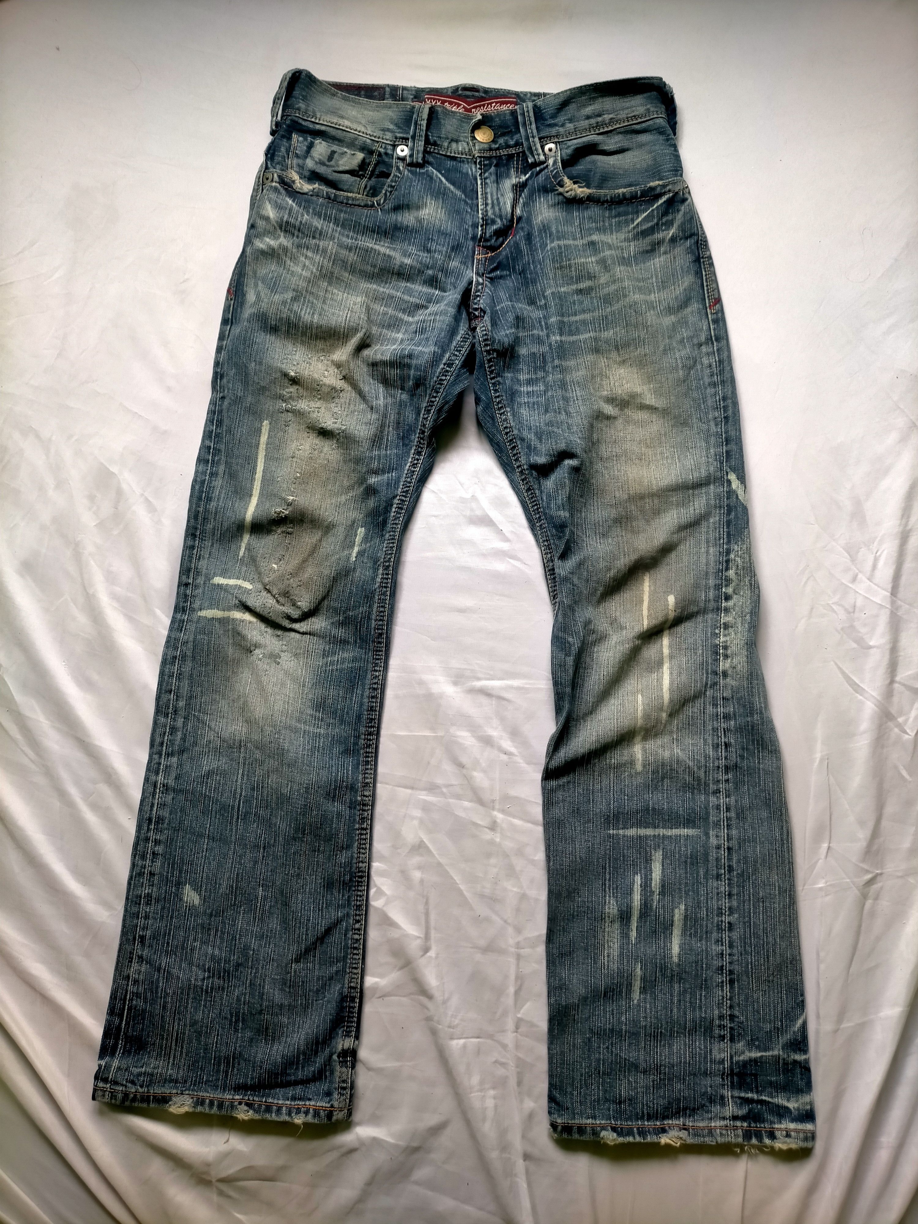 If Six Was Nine Liberto Mud Wash Flared Distressed Jeans Size US 31 - 1 Thumbnail