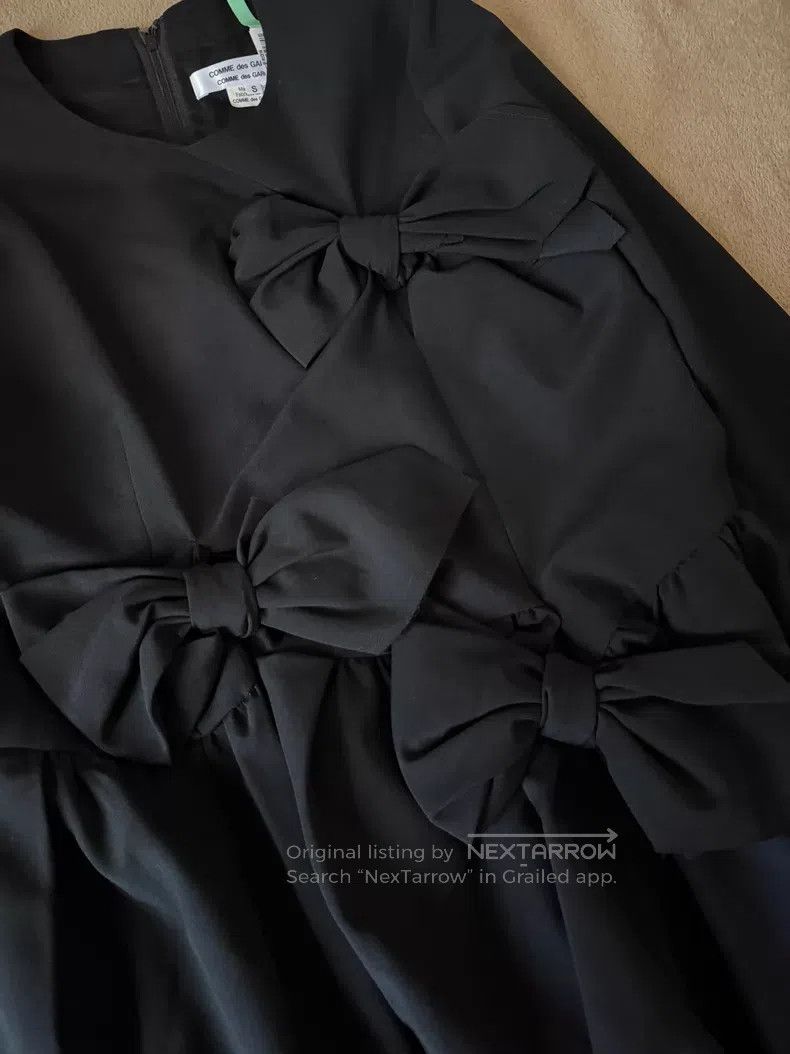 Comme des Garcons Comme des Garcons Black bow tie gathered dress Size S / US 4 / IT 40 - 3 Thumbnail