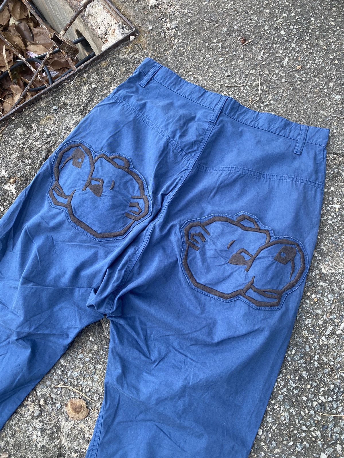 image of Vintage Ne-Net By Issey Miyake Trousers Cotton Pants in Blue Bay, Men's (Size 29)