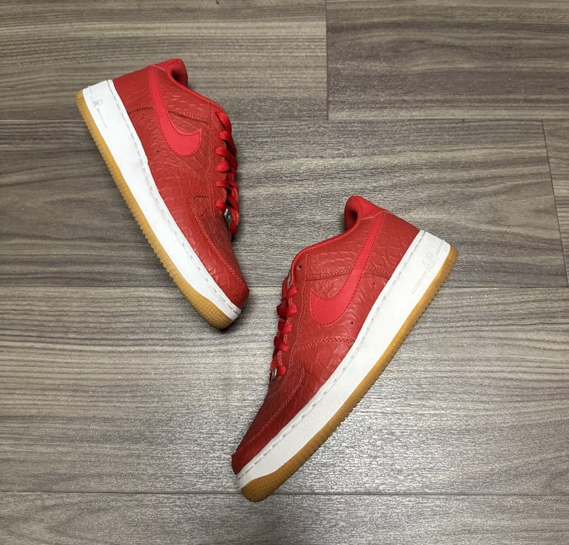 Nike Air Force 1 University Red Gum Snake Skin