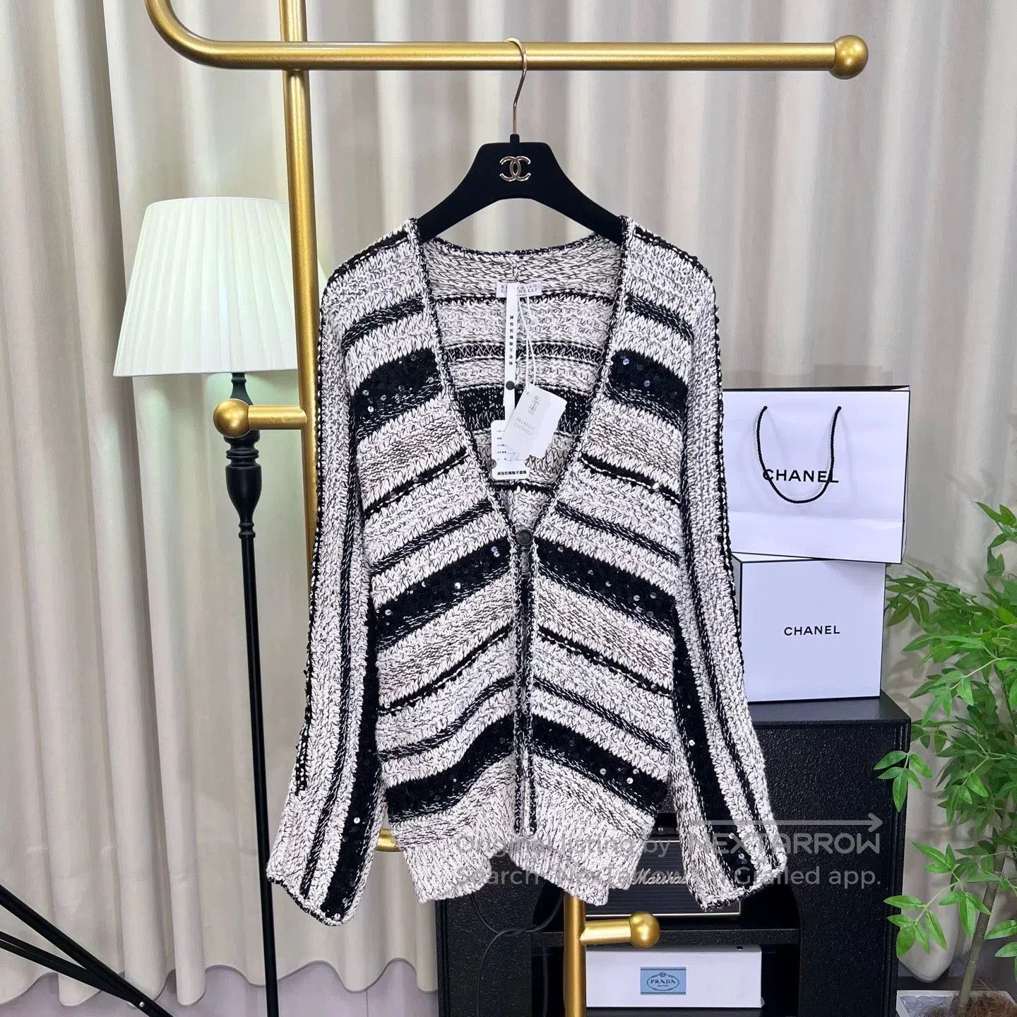 Brunello Cucinelli Brunello Cucinelli Sequin Tie Cardigan. Size US M / EU 48-50 / 2 - 1 Thumbnail