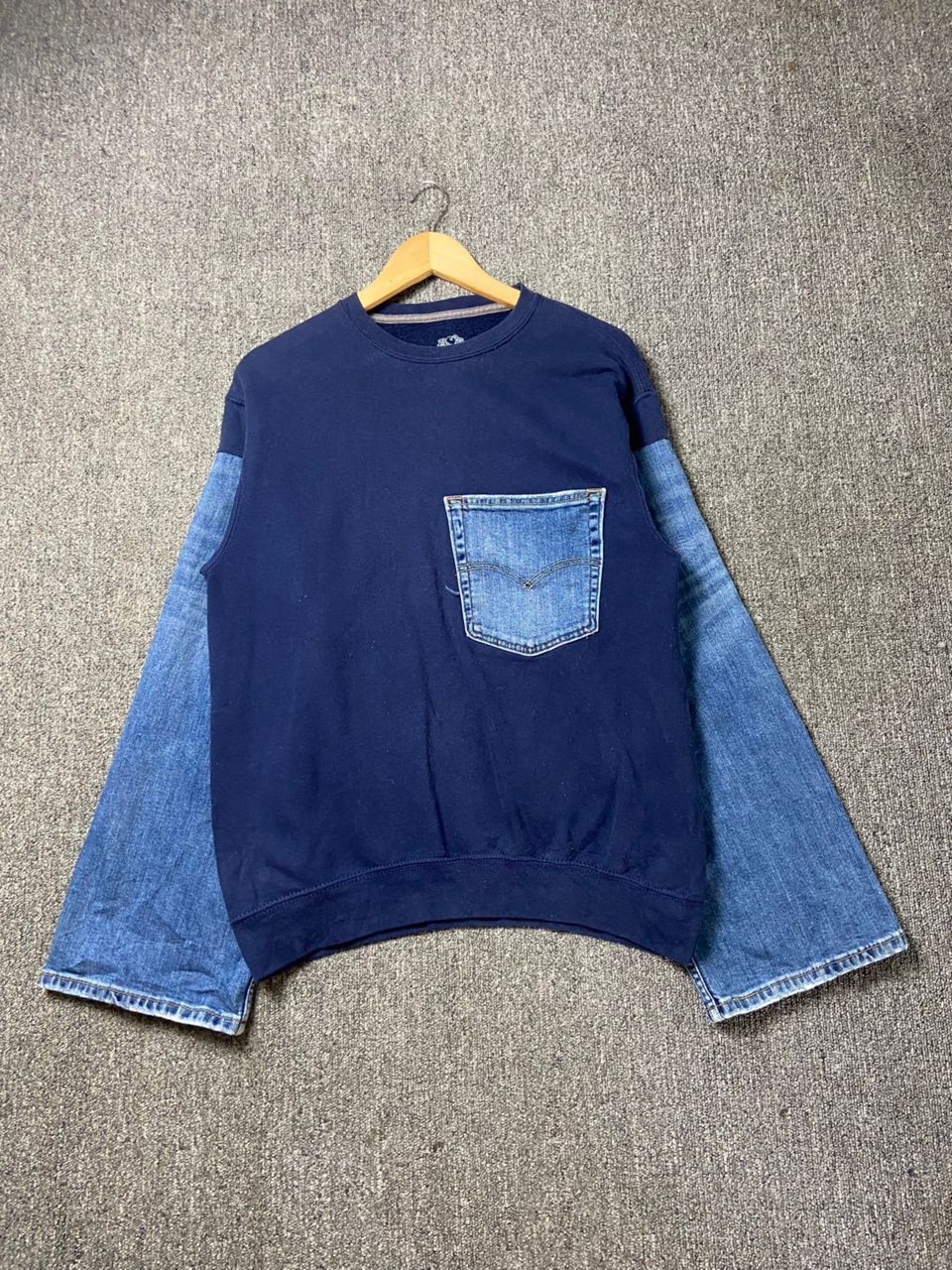 Fruit Of The Loom Fruit Of The Loom Sweatshirt with Denim Sleeves (205) Size US M / EU 48-50 / 2 - 1 Thumbnail