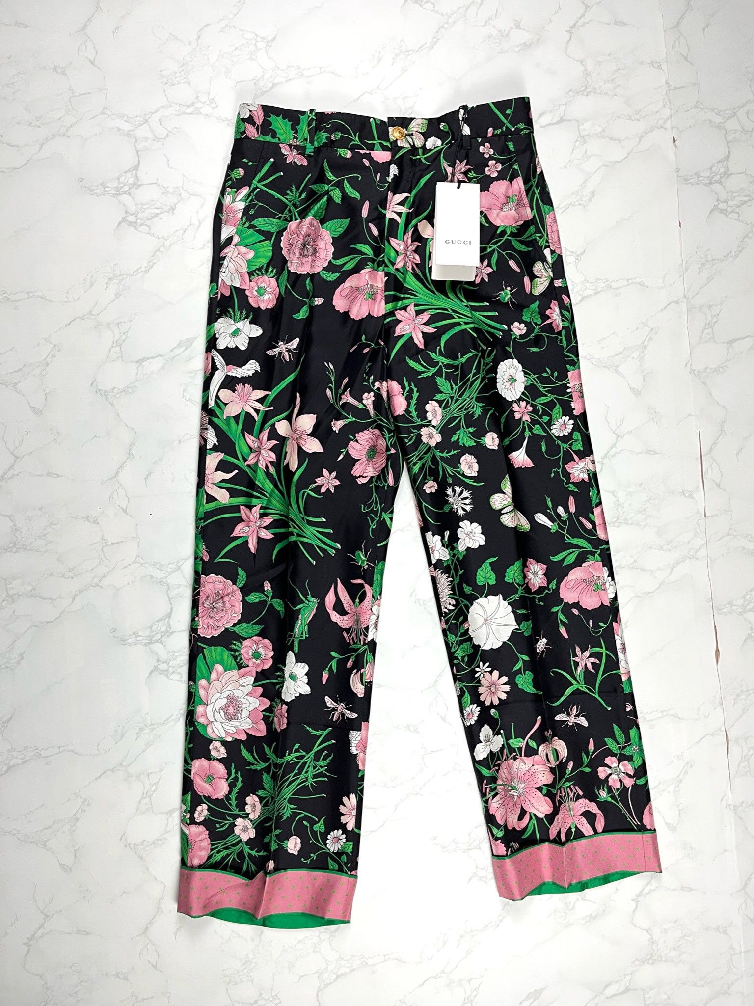 Gucci 🔥75% OFF🔥 [SALE] Gucci Floral Print Silk Palazzo Pants Size 28" / US 6 / IT 42 - 2 Thumbnail