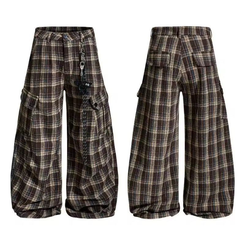 Japanese Brand Brown Striped Baggy Suit Cargo Pants Size US 34 / EU 50 - 6 Thumbnail