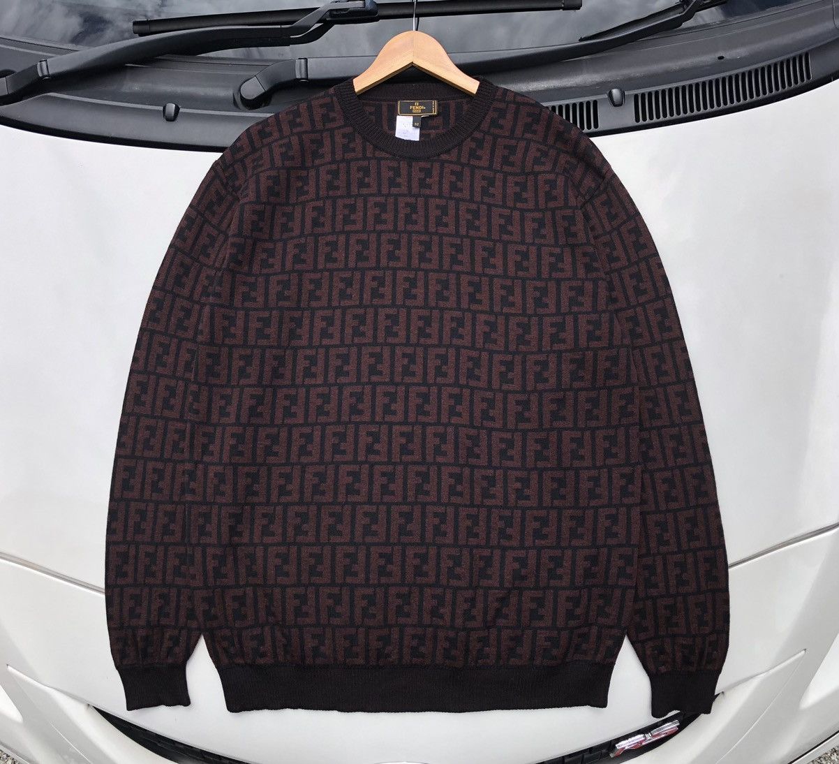 Fendi Fendi Monogram Pura Lana Woolmark Pullover Sweatshirt Size US L / EU 52-54 / 3 - 7 Thumbnail