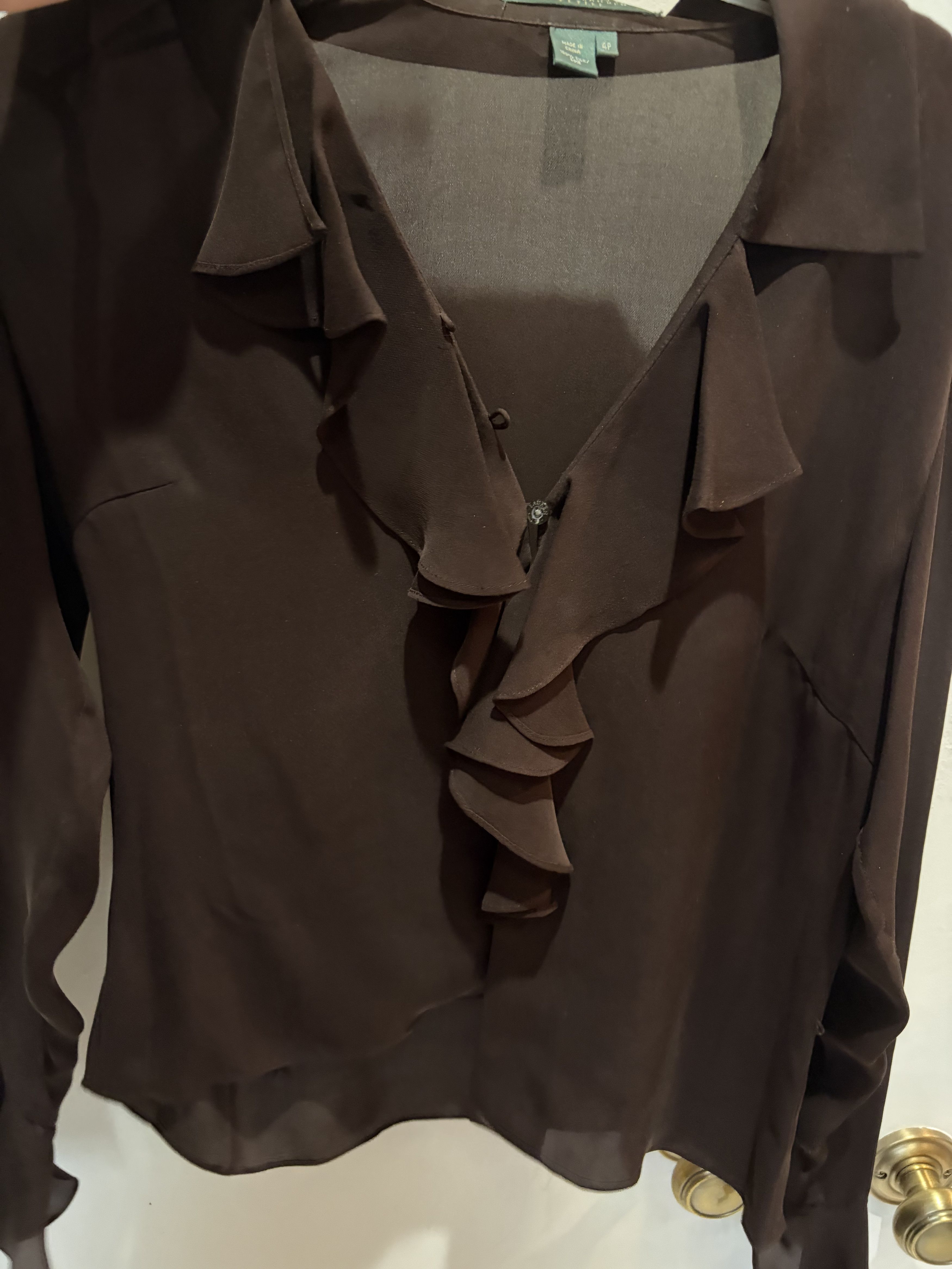 Ralph Lauren Brown blouse from Ralph Lauren Petite Size S / US 4 / IT 40 - 2 Thumbnail