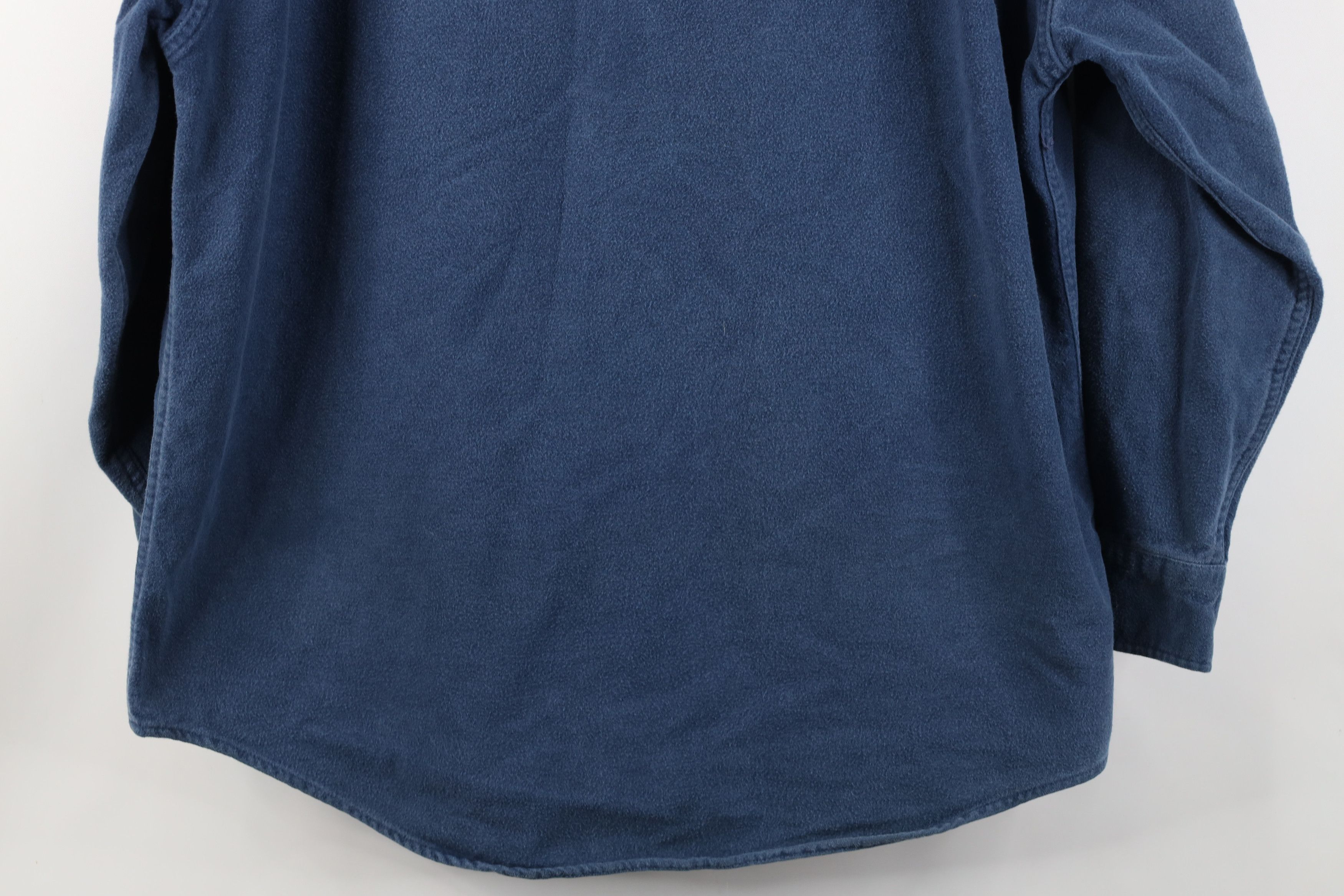 Vintage Vintage 90s Streetwear Heavy Chamois Cloth Button Shirt Blue Size US L / EU 52-54 / 3 - 14 Thumbnail