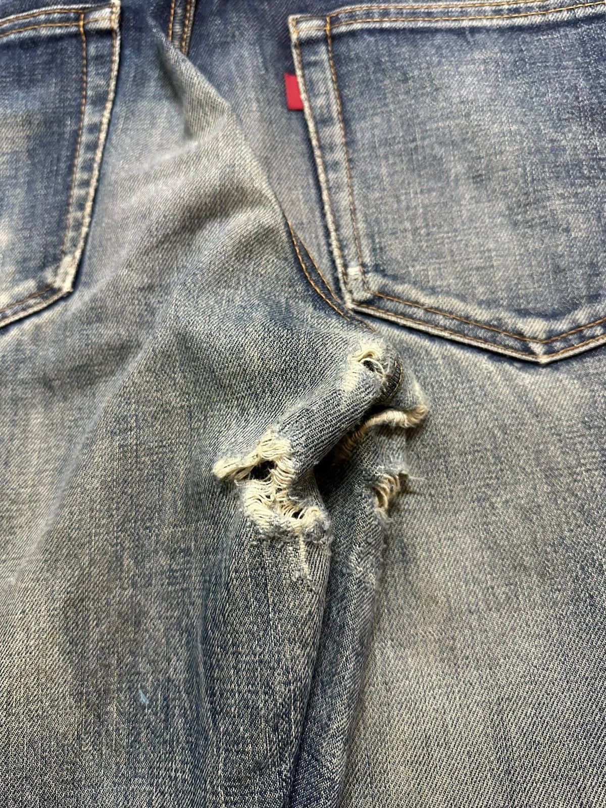 14th Addiction Vintage Y2K Japanese Brand Faded Wash Whisker Wide Leg Baggy Size US 30 / EU 46 - 7 Thumbnail