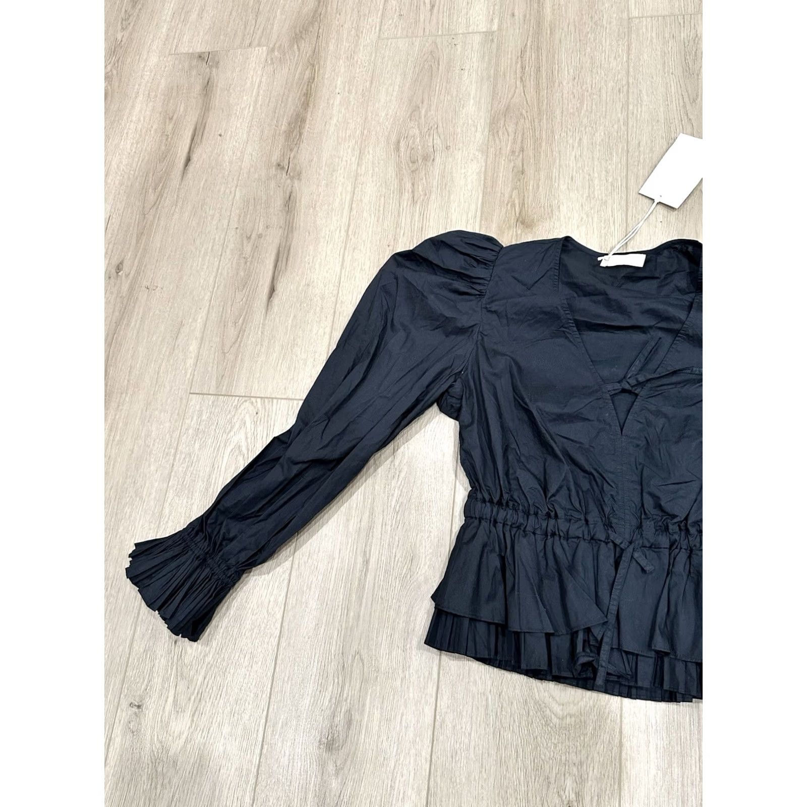 Ulla Johnson VINTAGE? NWT Ulla Johnson Wren Blouse Top Black Cotton Size 8 Size M / US 6-8 / IT 42-44 - 4 Thumbnail