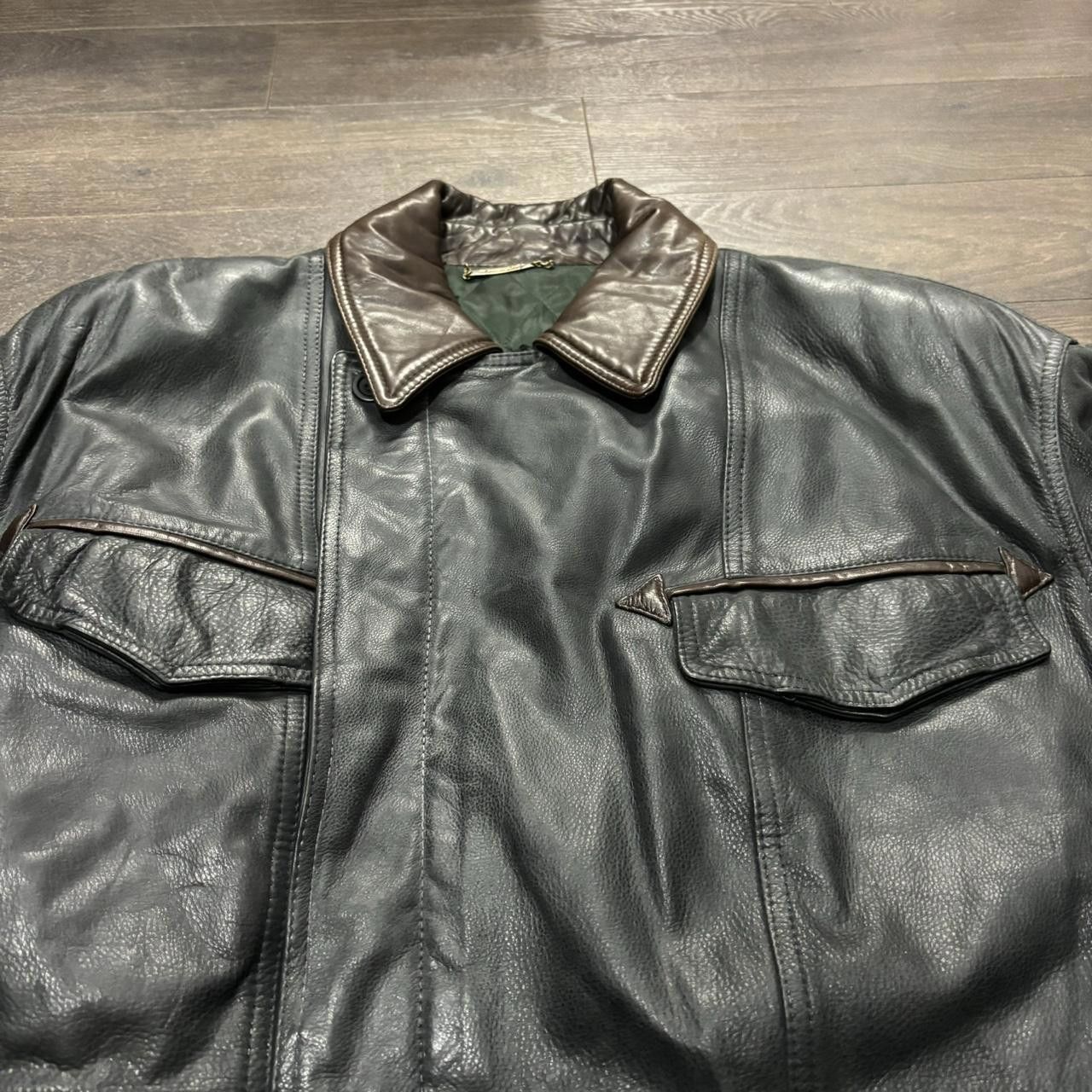 Designer Vintage Made In Italy La Matta Leather Jacket Large Size US L / EU 52-54 / 3 - 2 Thumbnail