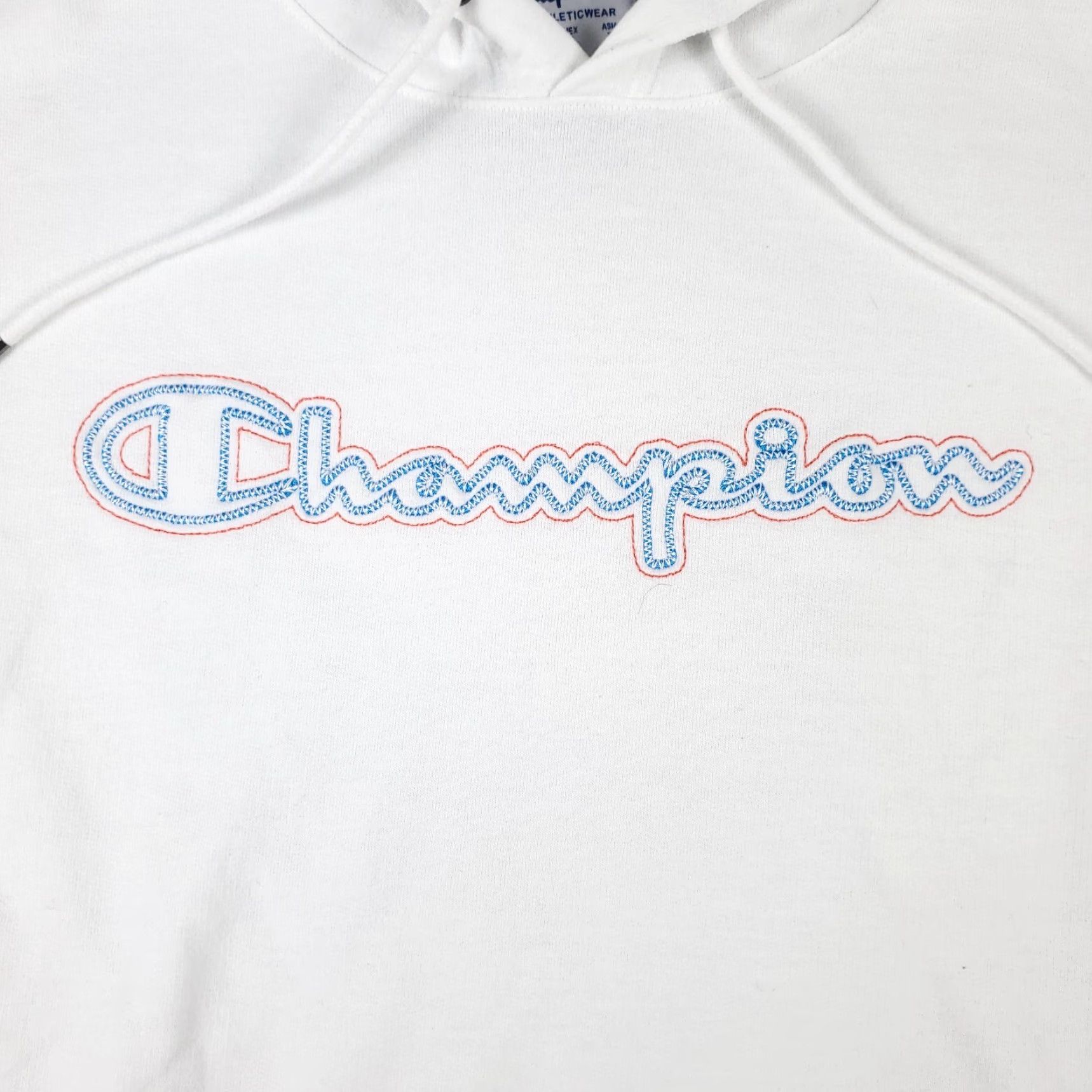 Champion Champion Men's White Fleece Pullover Hoodie Sweatshirt, Long Sleeve, Mock Neck, Logo Zipper, Regular Fit, All Seasons, Casual Size US M / EU 48-50 / 2 - 2 Thumbnail
