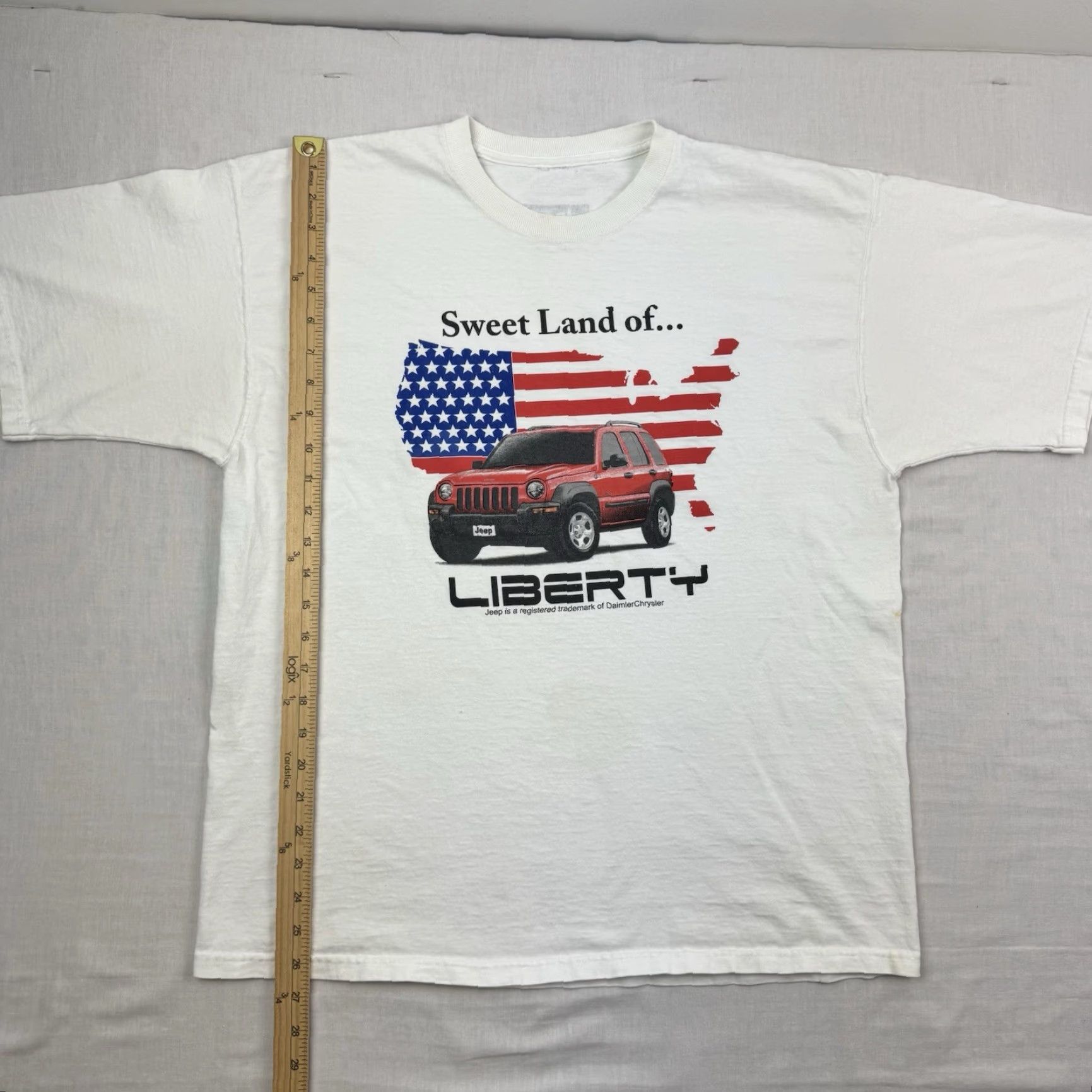 Jeep VINTAGE Jeep T-Shirt Car Promo Adult Medium White USA Y2K Graphic Print Mens M Size US M / EU 48-50 / 2 - 7 Thumbnail