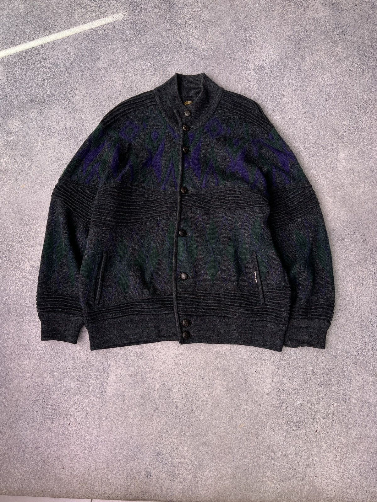 Designer × Vintage Vintage Geiger Austrian 100% Boiled Wool Cardigan Jacket Size US L / EU 52-54 / 3 - 1 Thumbnail