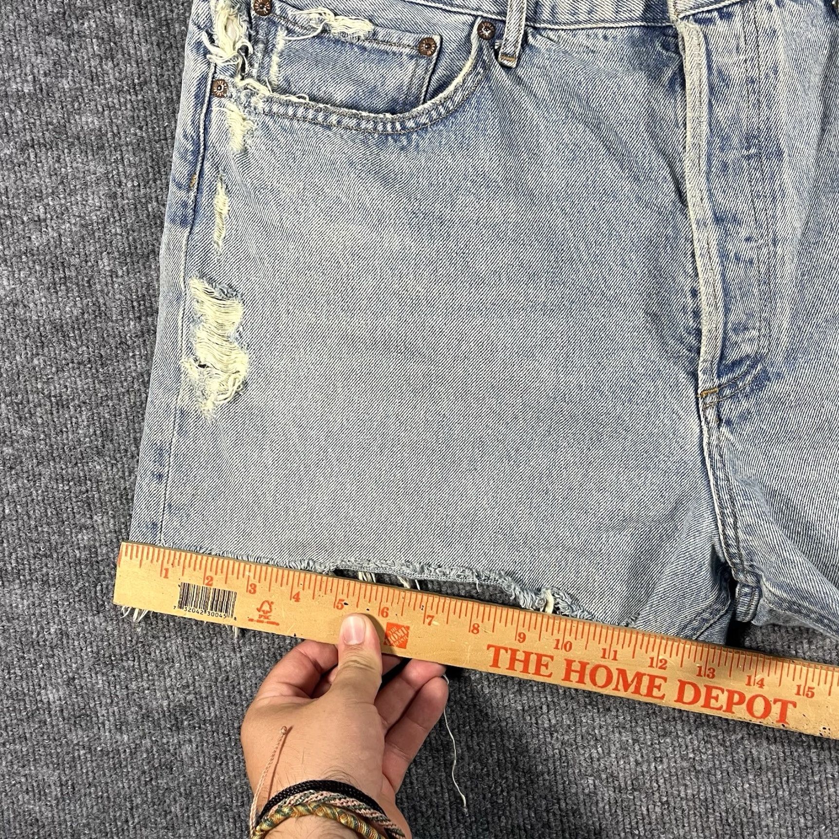 Agolde VINTAGE Agolde Denim Jean Shorts Women's 34 Blue Cut Offs Distressed Button Fly 90s Crop Size 24" / US 00 / IT 34 - 7 Thumbnail