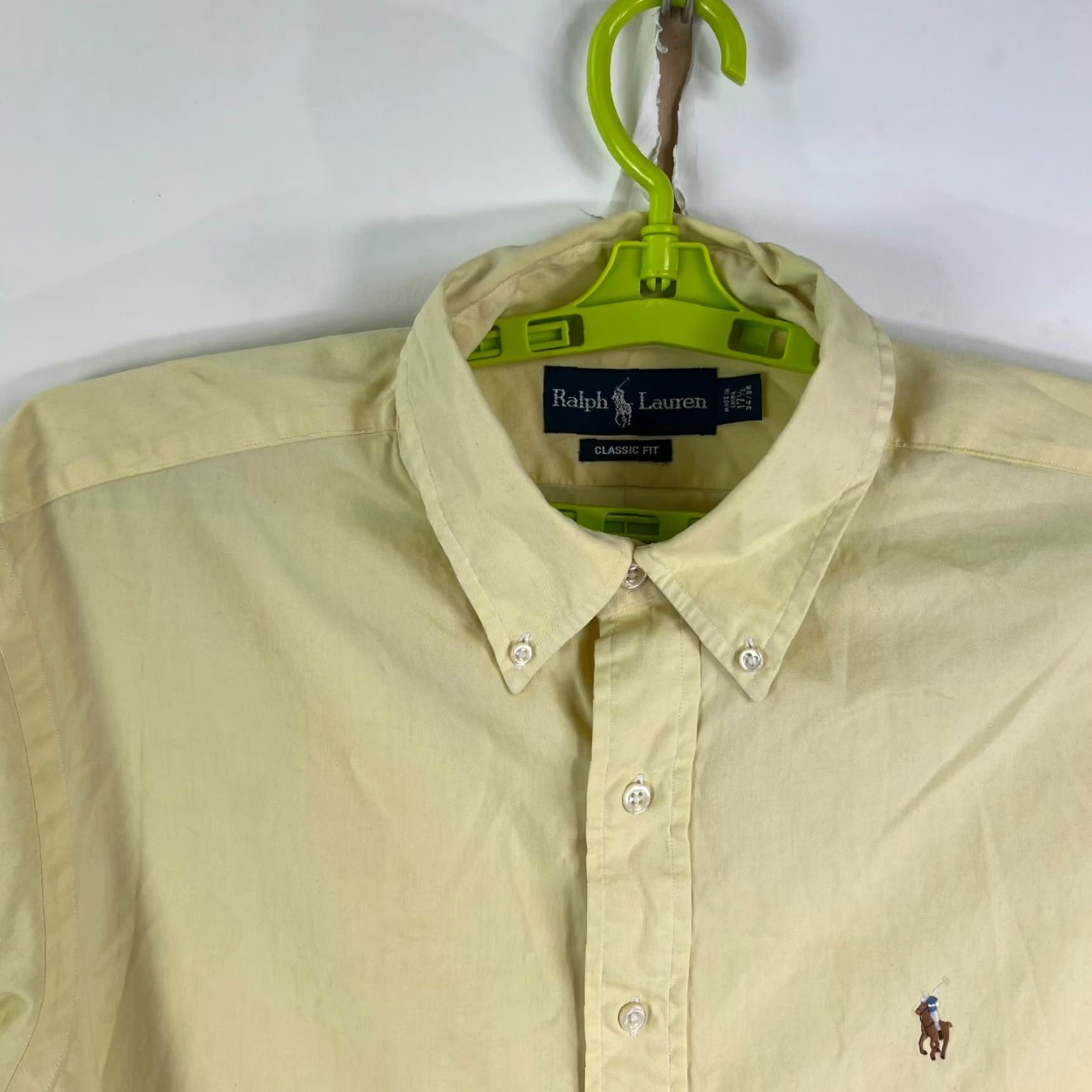 Ralph Lauren Ralph Lauren Button-Down Shirt Adult 17.5 Yellow Long Sleeve Classic Fit Mens Size US XL / EU 56 / 4 - 3 Thumbnail