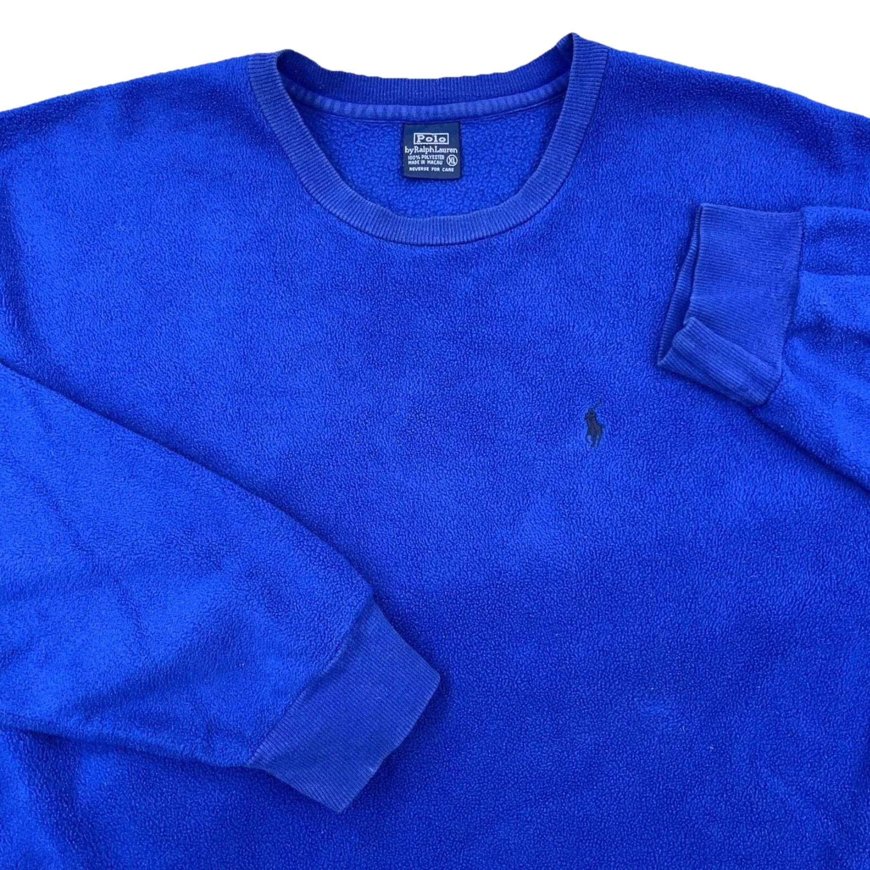Polo Ralph Lauren Vintage Polo Ralph Lauren Sweatshirt Men XL Blue Fleece Crew Neck Sweater Y2K Size US XL / EU 56 / 4 - 2 Thumbnail