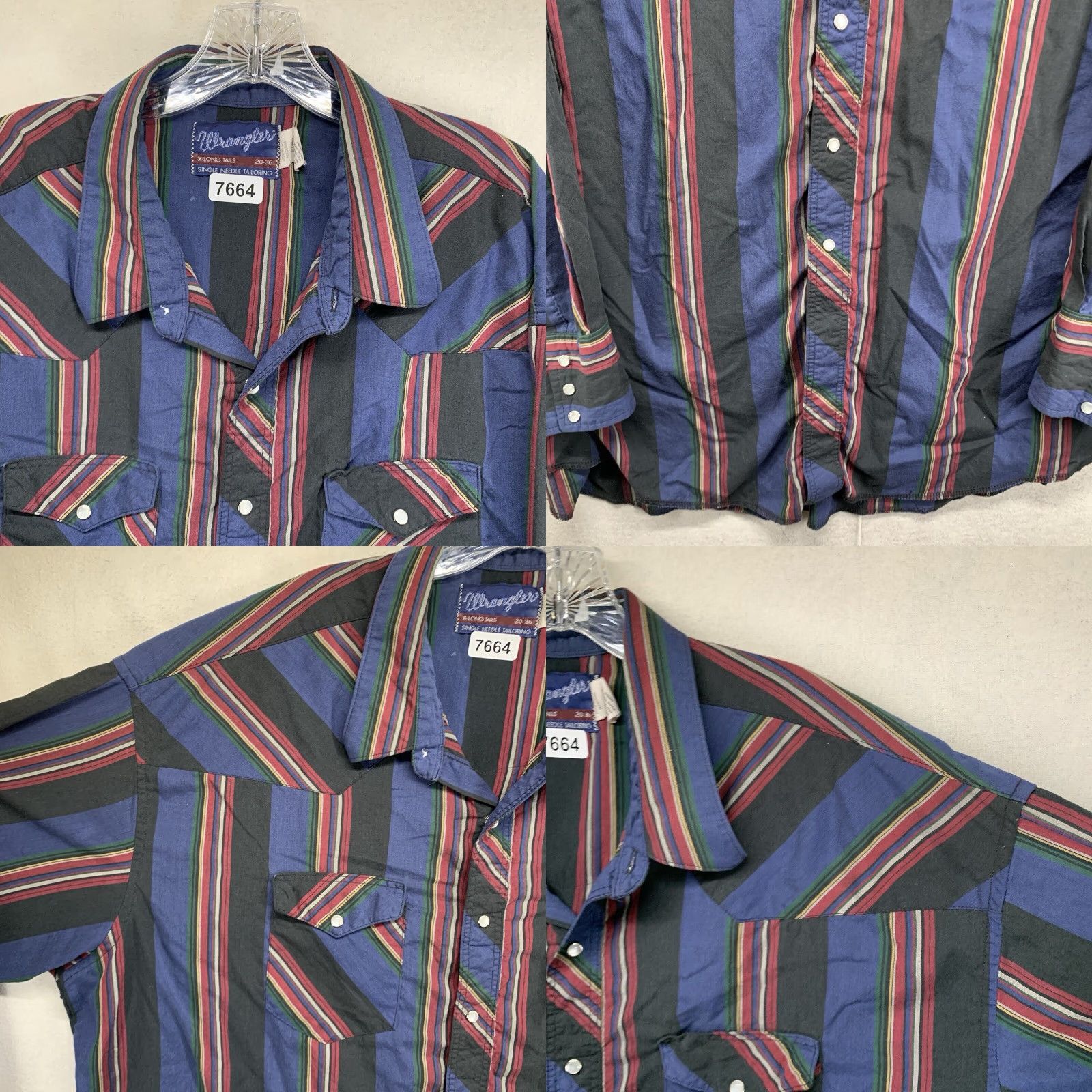 Wrangler VINTAGE Wrangler Western Shirt Long Sleeve 2XL Mens Casual Workwear Cotton Blend Pearl Snap Stripe Size US XXL / EU 58 / 5 - 8 Thumbnail