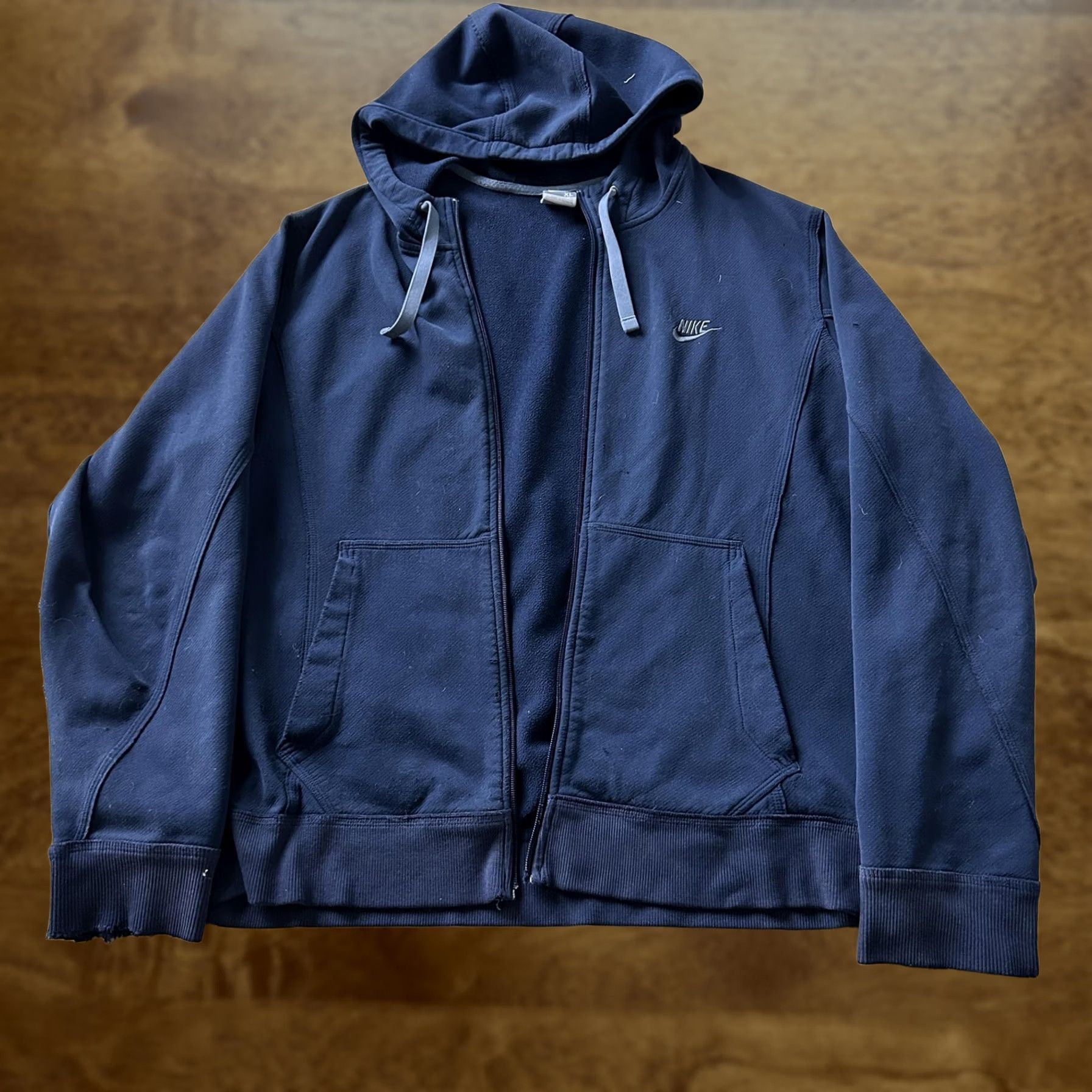 Nike Nike Hoodie Mens XL Blue Fleece Full Zip Swoosh Logo Sweatshirt Size US XL / EU 56 / 4 - 1 Thumbnail