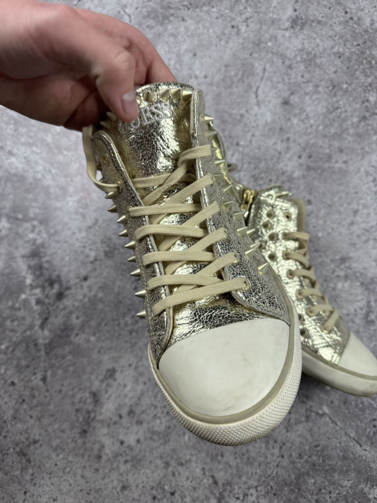 Guess AVANT GARDE GUESS SPIKED STUDED GOLD Y2K SNEAKERS Size US 8 / IT 38 - 14 Thumbnail