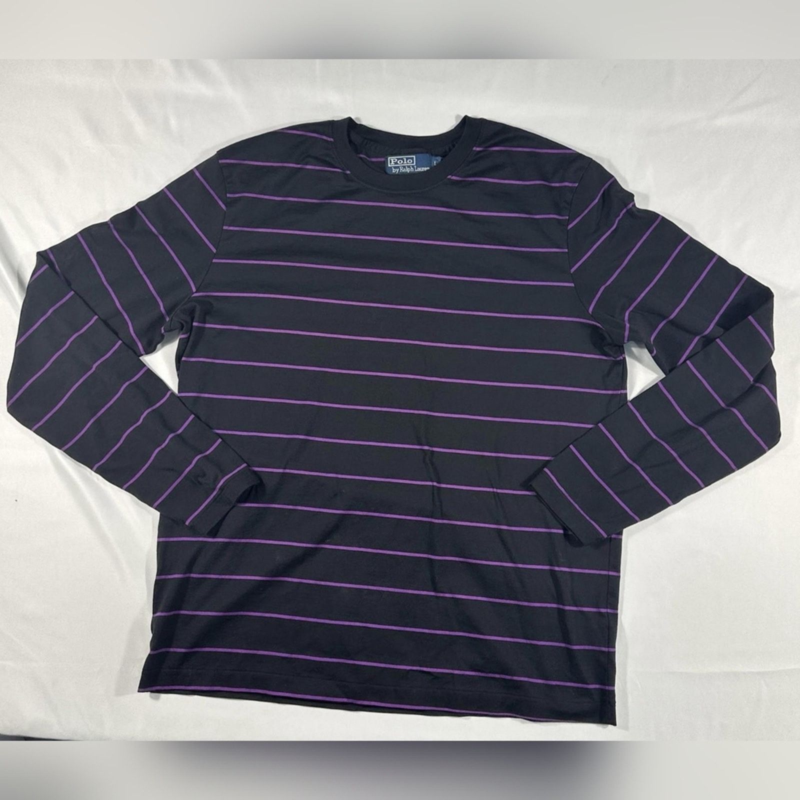 Polo Ralph Lauren VINTAGE Polo Ralph Lauren Shirt Mens Purple Black Striped Sm Size US S / EU 44-46 / 1 - 1 Thumbnail