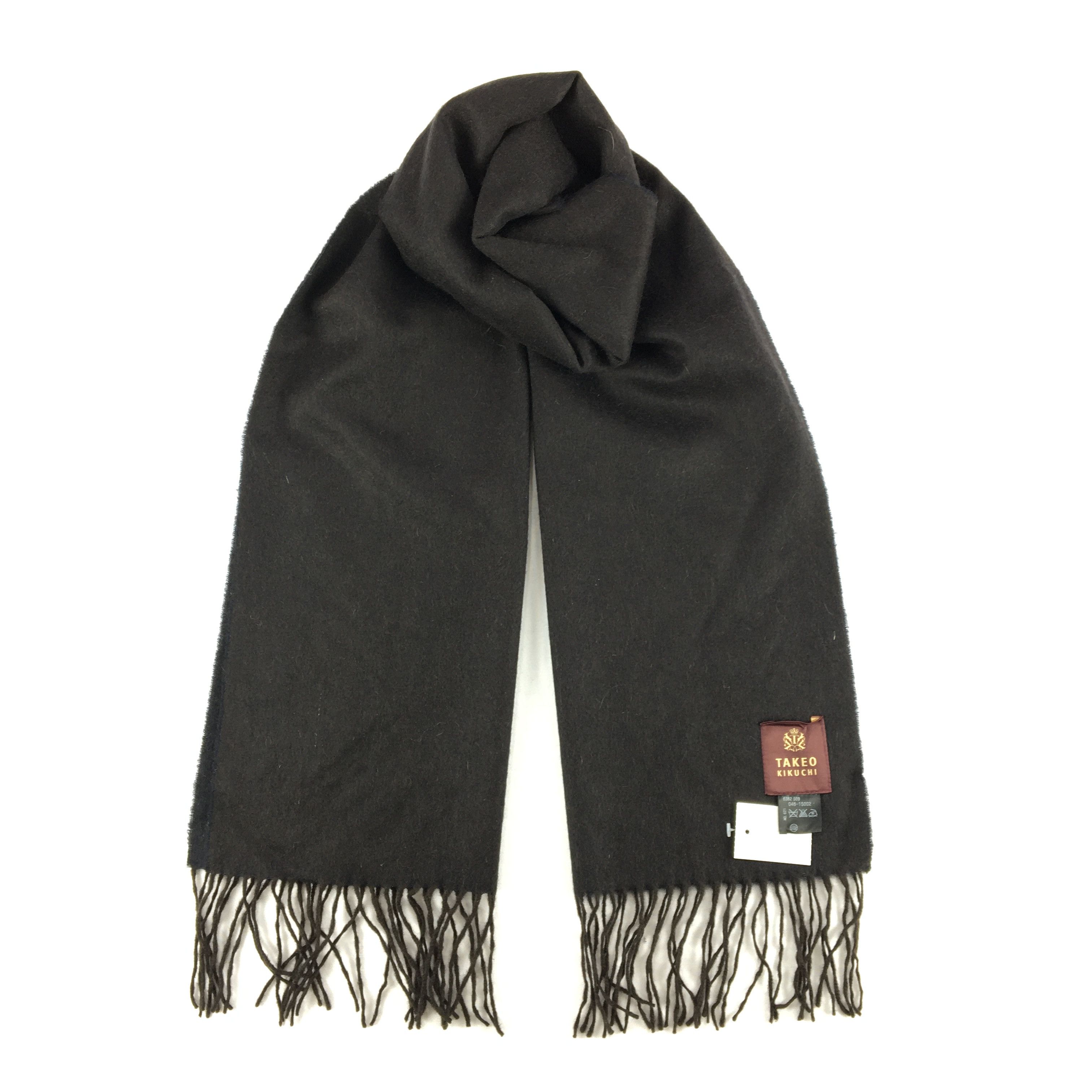 Takeo Kikuchi Vintage Y2K Takeo Kikuchi Scarf Muffler Wool Fringe Scarves Size ONE SIZE - 1 Thumbnail