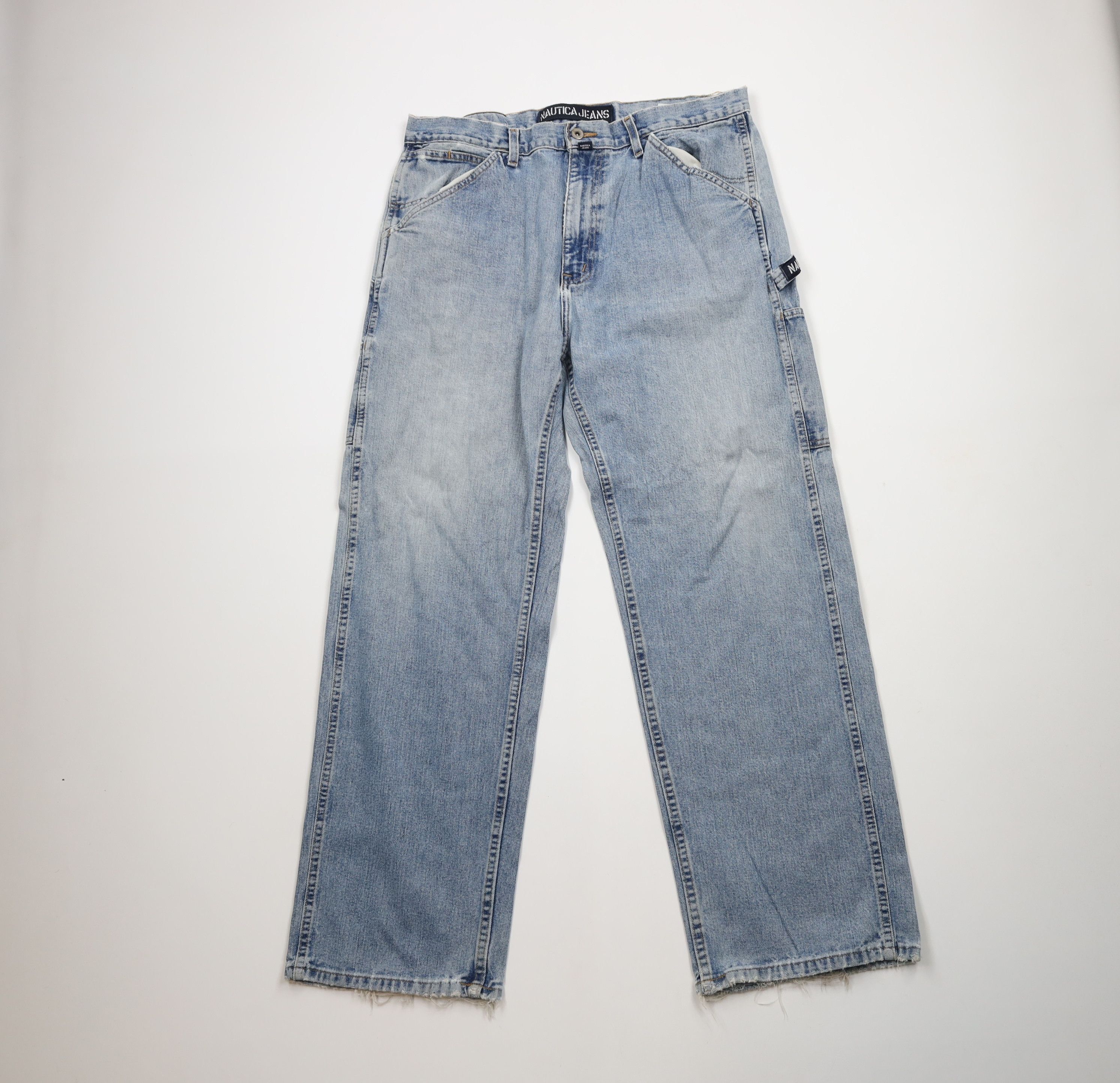 Nautica × Vintage Vintage 90s Nautica Baggy Wide Leg Dungaree Denim Jeans Size US 36 / EU 52 - 1 Thumbnail