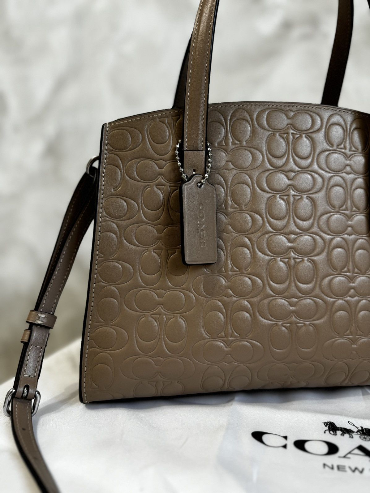 Coach Coach Charlie Leather Bag 28 Khaki Brown Size ONE SIZE - 3 Thumbnail
