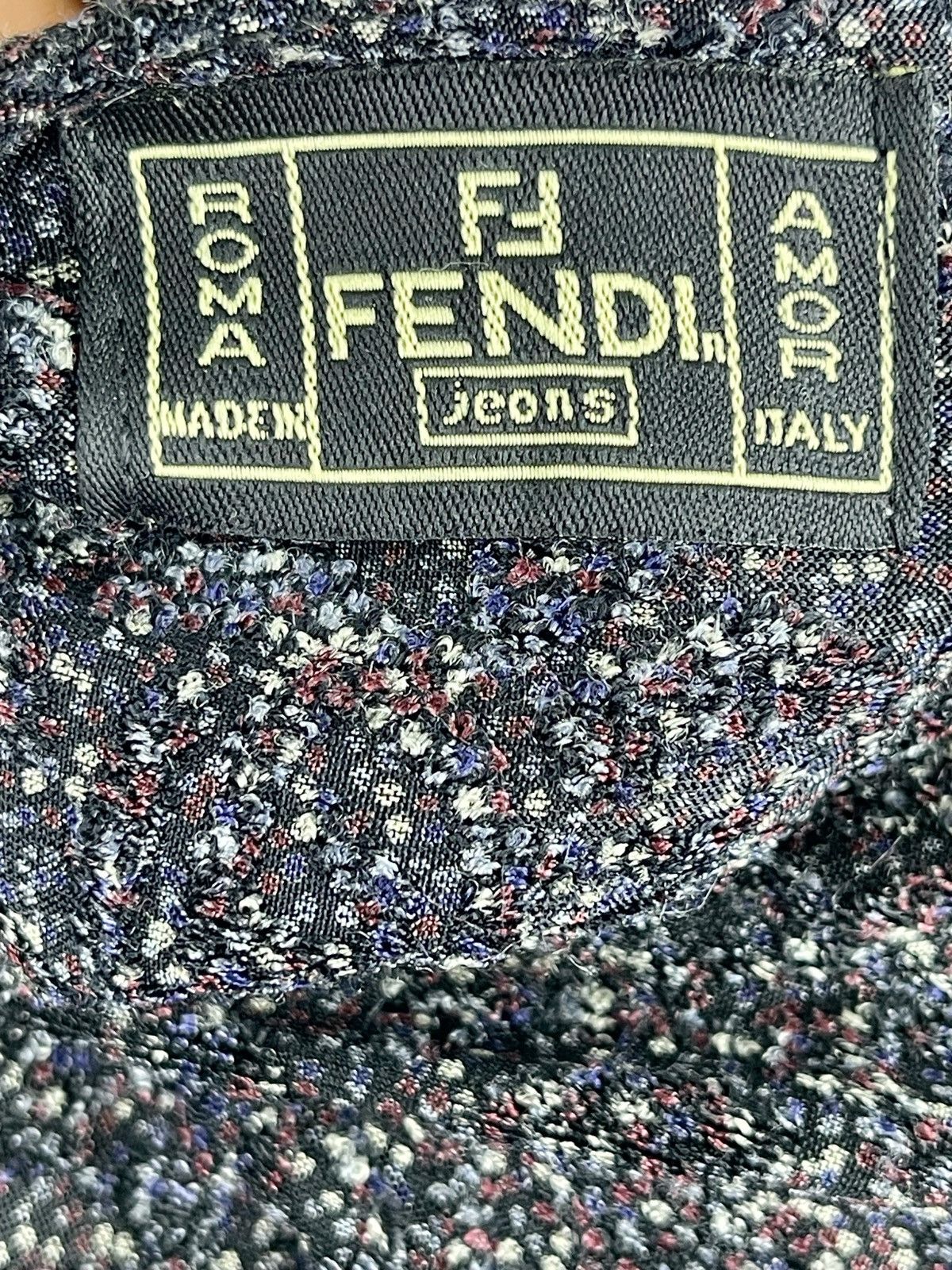 Fendi × Vintage 90’s Fendi Embroidered Big Logo Knitted Sweater Size M / US 6-8 / IT 42-44 - 6 Thumbnail