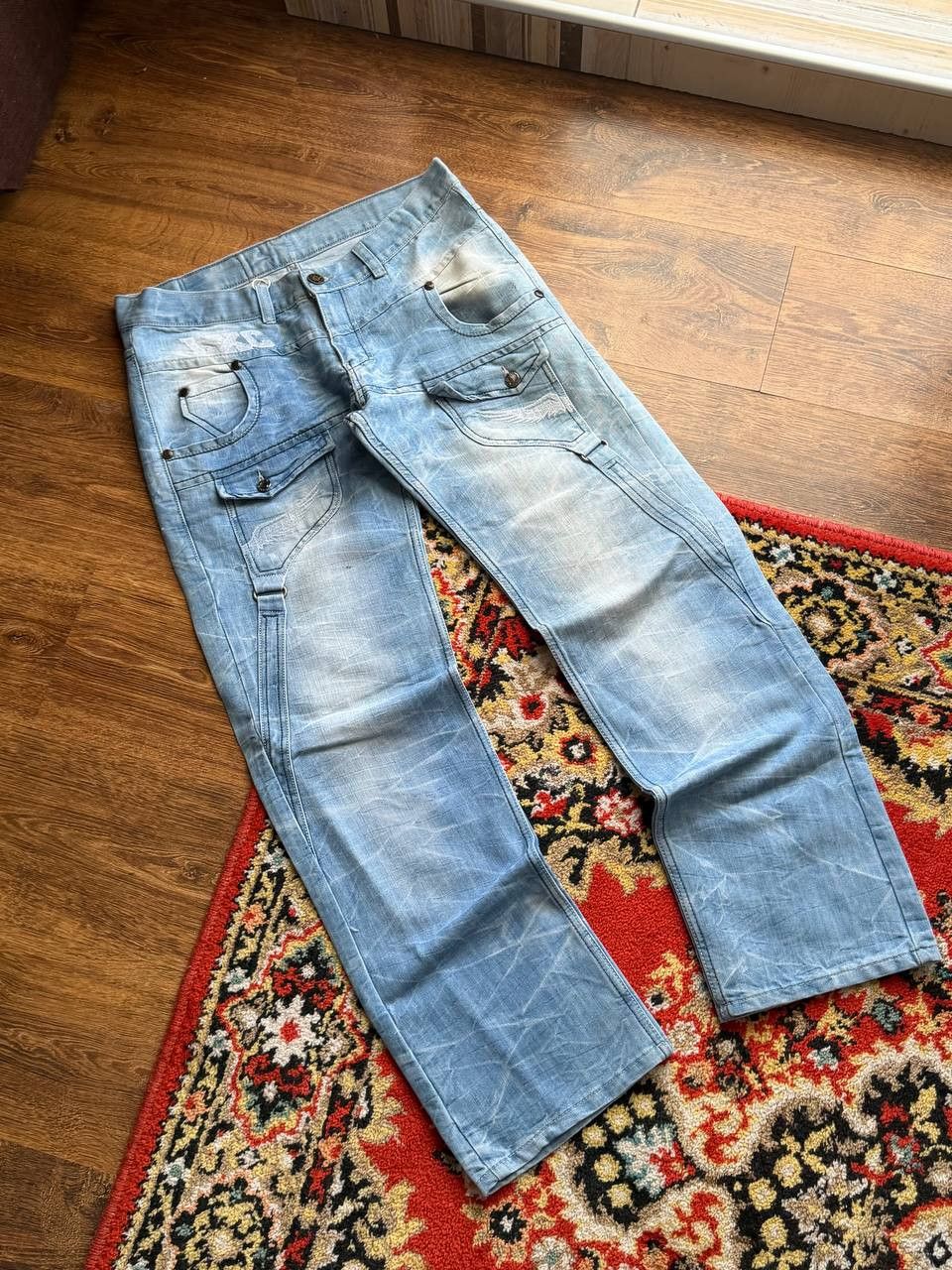 Japanese Brand Vintage 00's Flared Bootcut Baggy Balenci Style Jeans Size US 32 / EU 48 - 4 Thumbnail