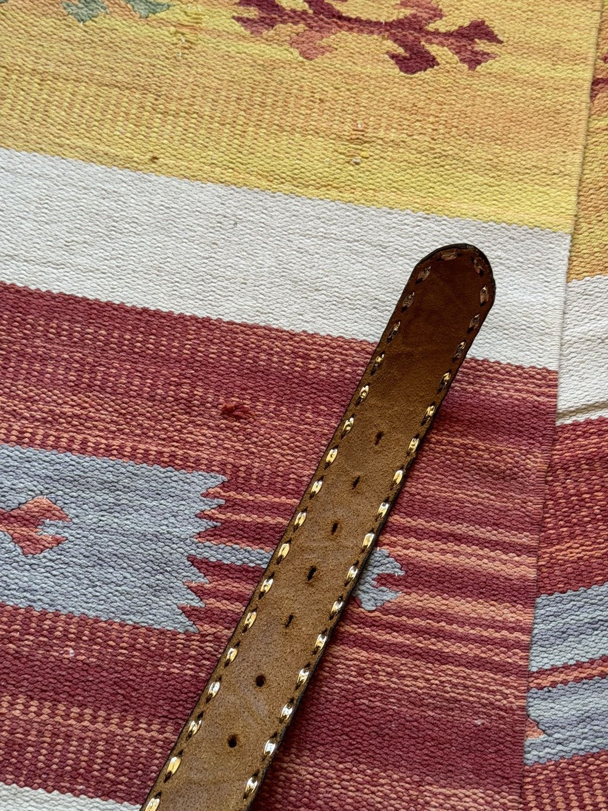 Genuine Leather Vintage 90’s Eagle Made In USA Western Cowboy Leather Belt Size ONE SIZE - 8 Thumbnail