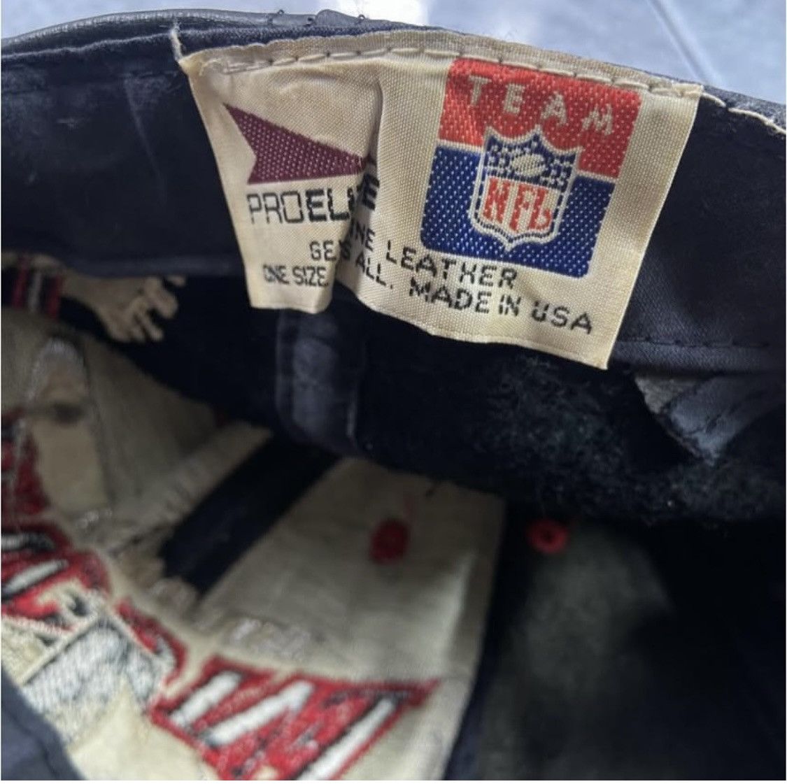 Vintage Vtg 90s NFL Leather Snapback Cap Size ONE SIZE - 5 Thumbnail