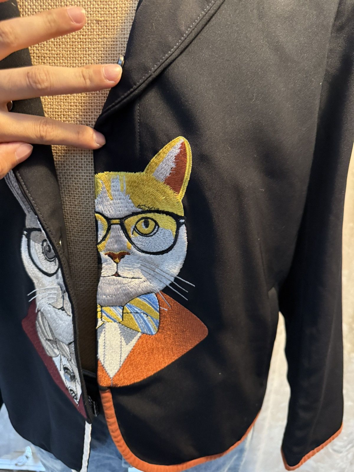 Other Whimsical Embroidered Cat Jacket - Size M/L Size M / US 6-8 / IT 42-44 - 5 Thumbnail