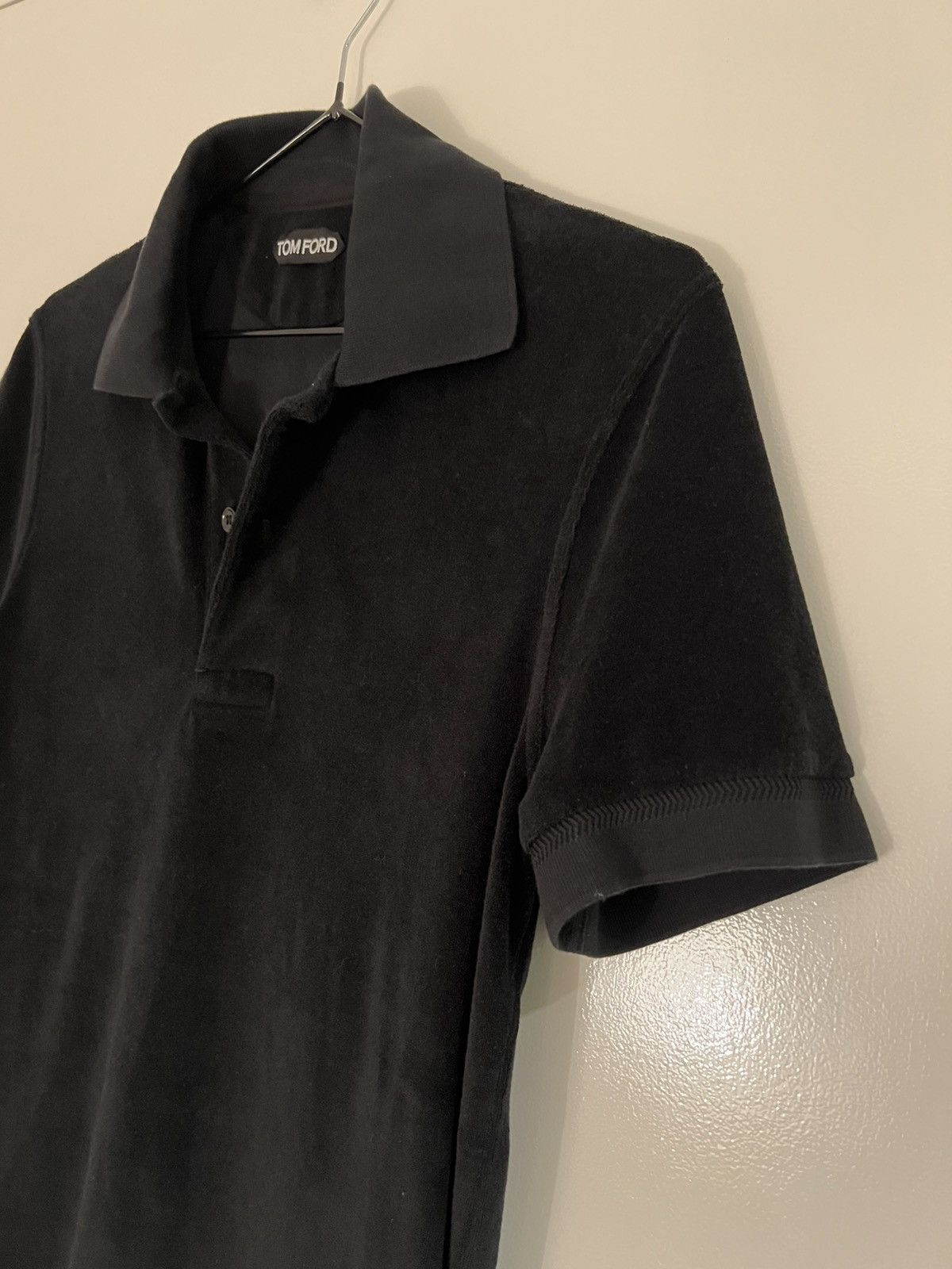 Tom Ford TOM FORD Cotton-Blend Terry Polo 44 Black Towelling Size US S / EU 44-46 / 1 - 6 Thumbnail